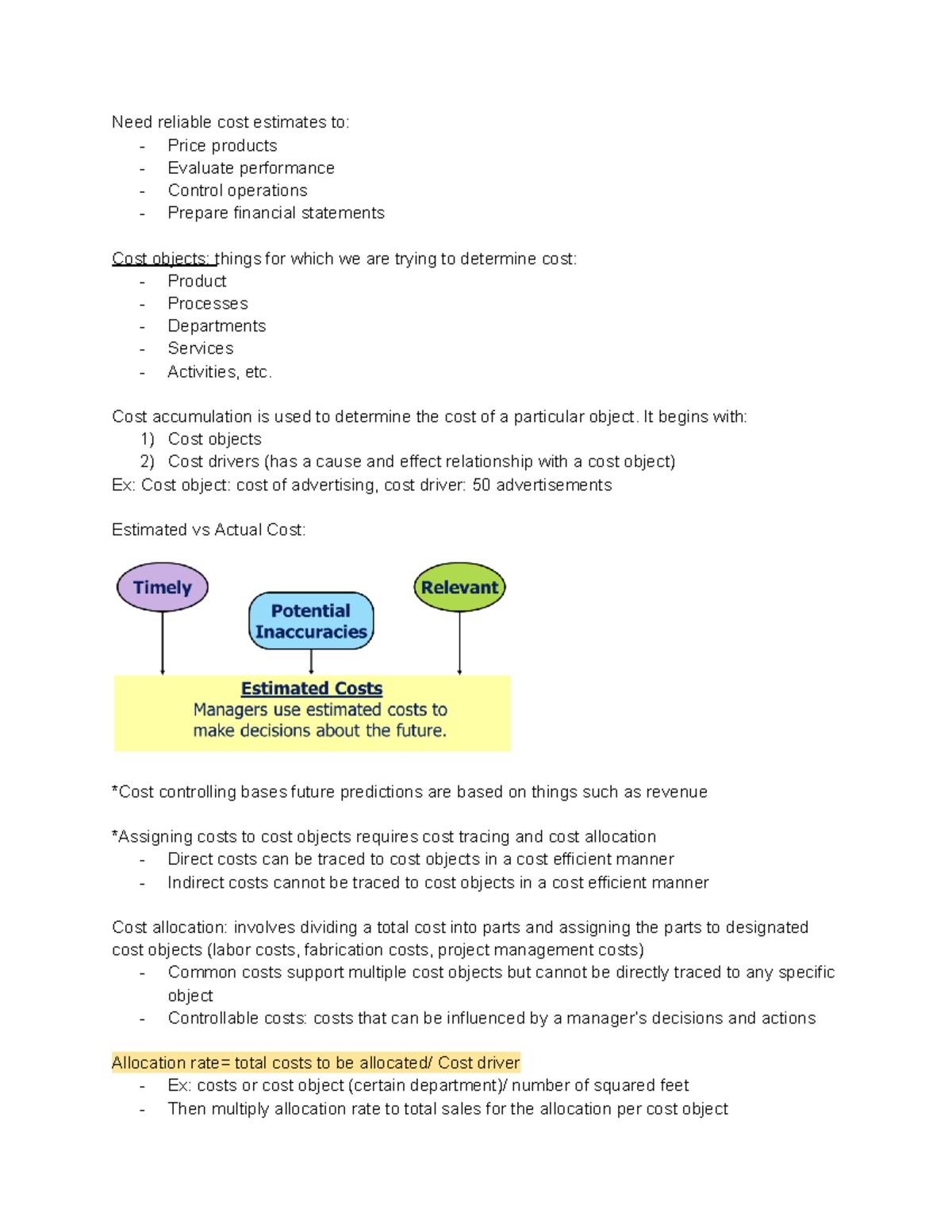 Managerial Chapter 4 - Need Reliable Cost Estimates To: - Price ...