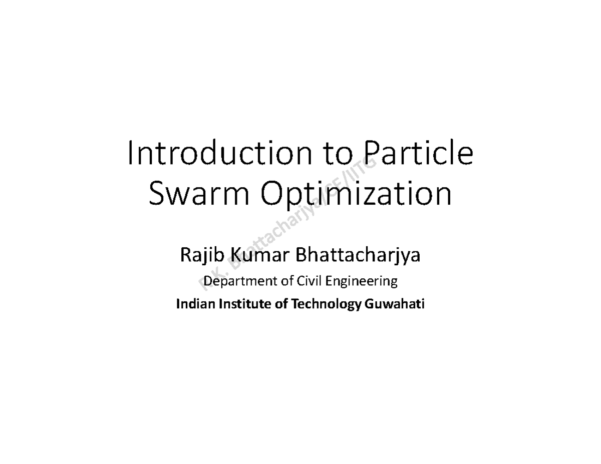 2.Particle Swarm Algorithms - Introduction to Particle Swarm ...