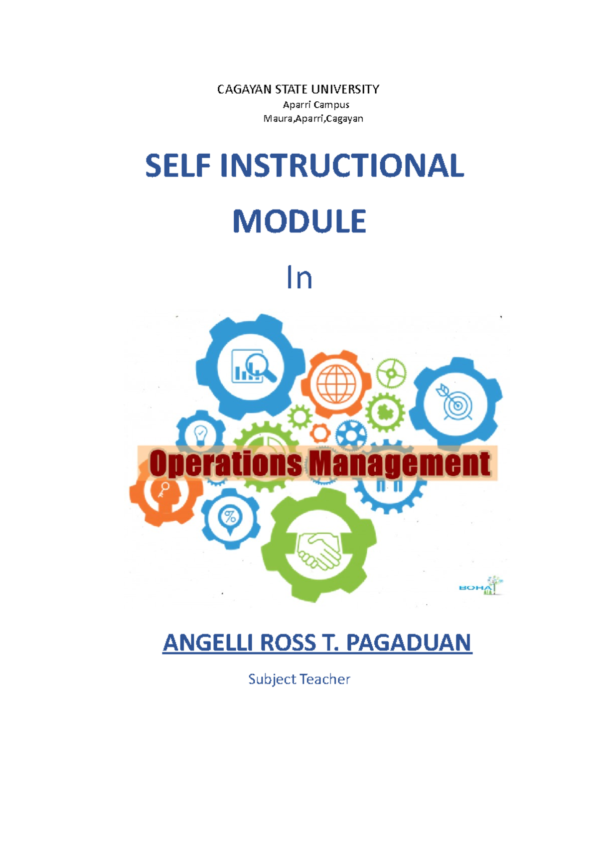 Module in Operations Mangement - CAGAYAN STATE UNIVERSITY Aparri Campus ...