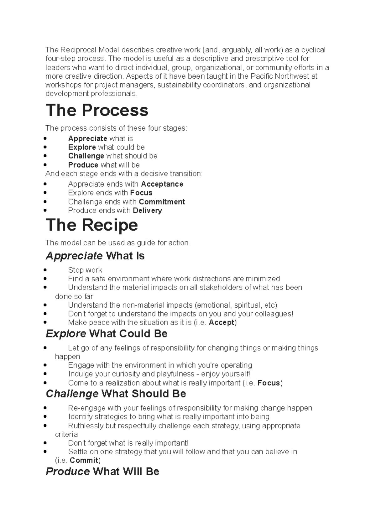 Reciprocal model - Social Work Intervention in Correctional Settings ...