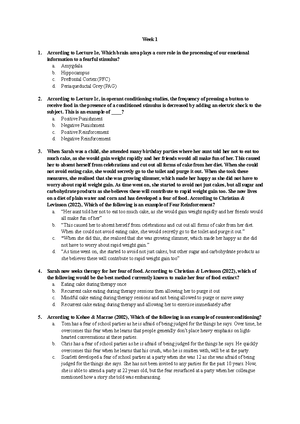 Student-generated review questions Answer KEY - Week 1 According to ...