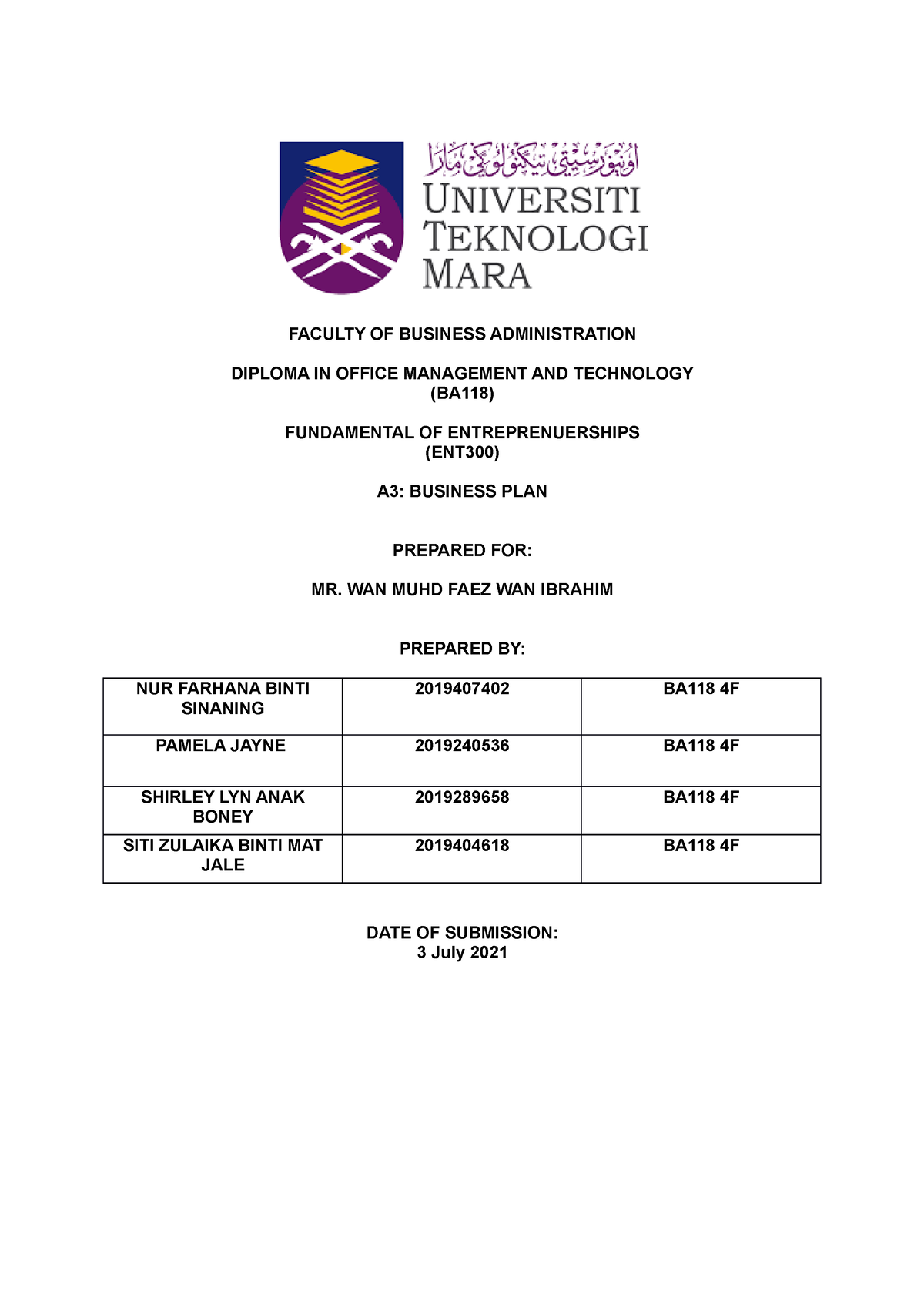 business plan academia.edu