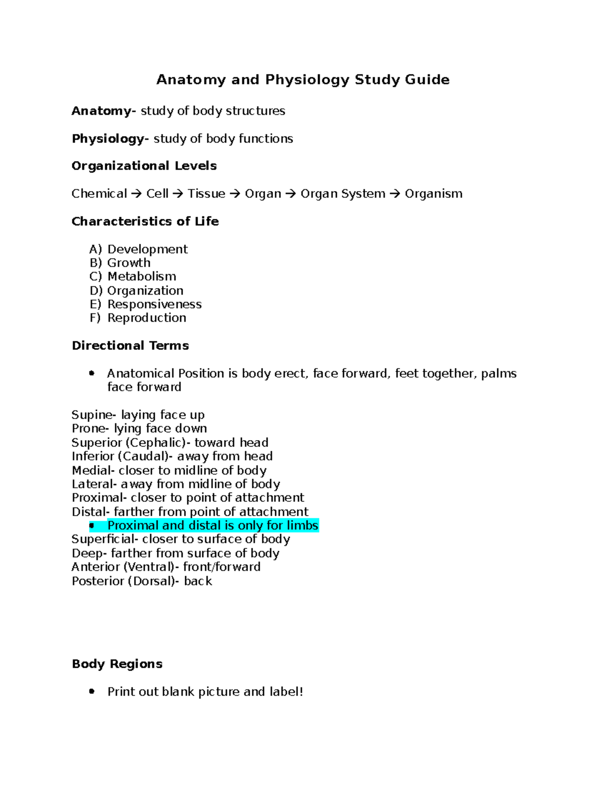 Anatomy and Physiology - o Right Lower- cecum, appendix, part of small ...