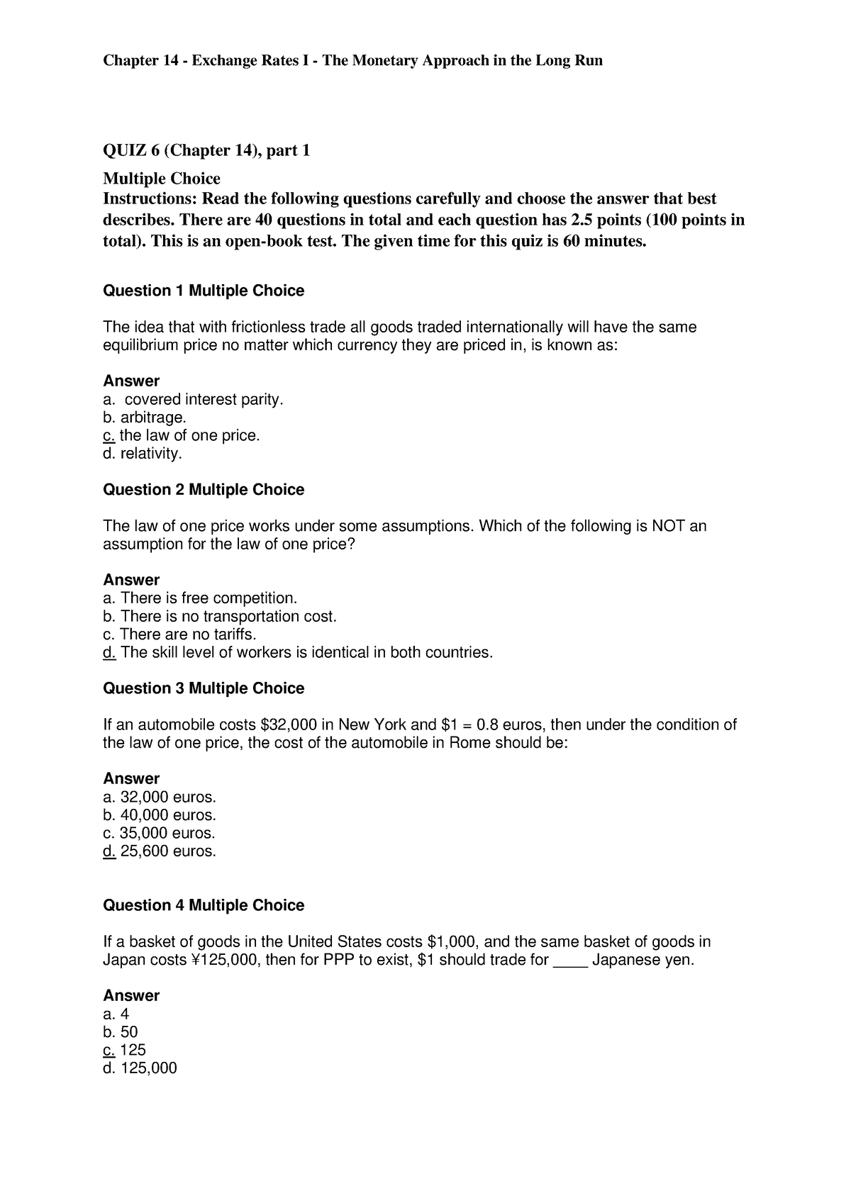 Solution QUIZ-6-Chapter-14-part-1-and-2 - QUIZ 6 (Chapter 14 ), Part 1 ...