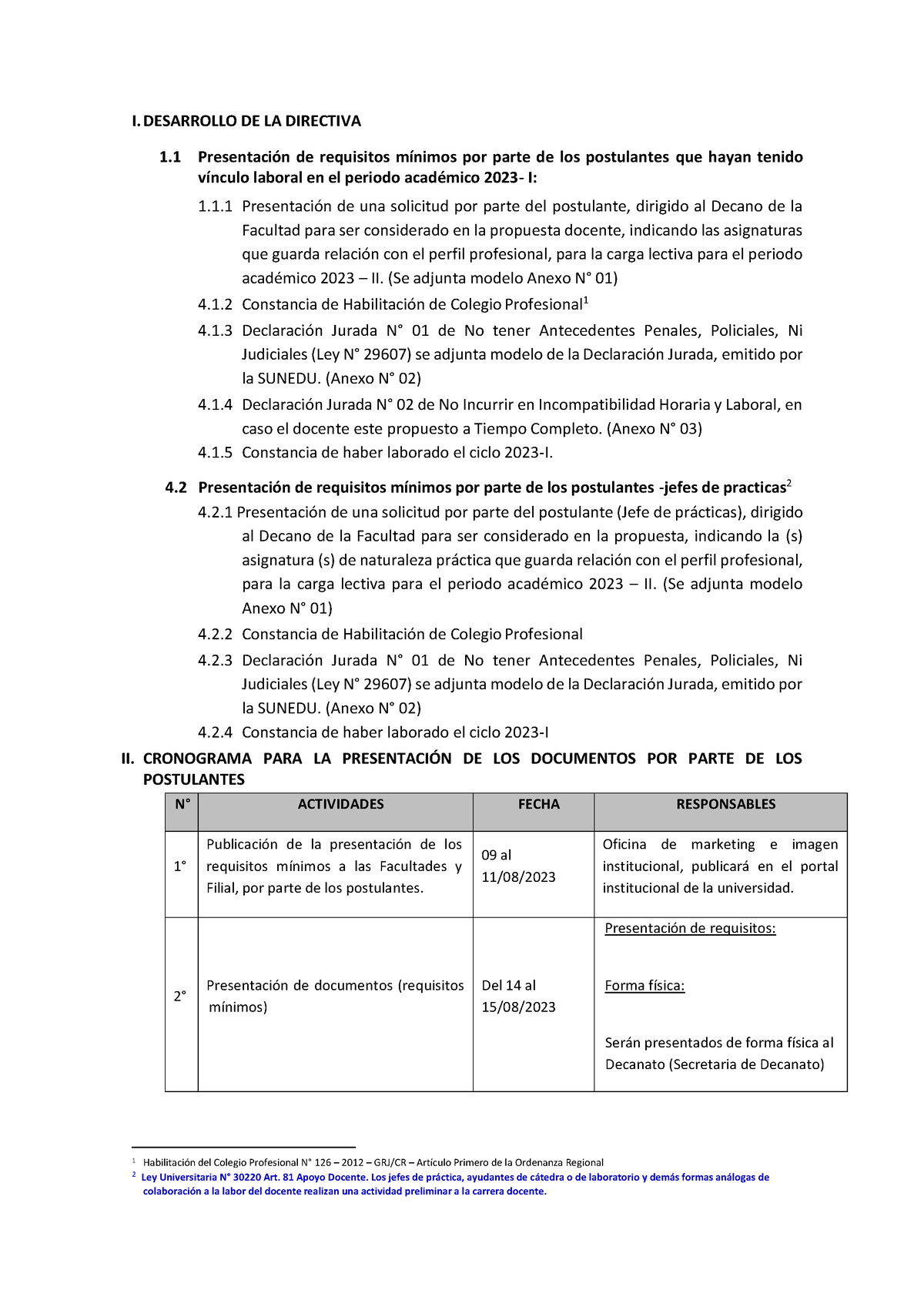 Directiva N° 005-2023- Vracd - I. DESARROLLO DE LA DIRECTIVA 1 ...