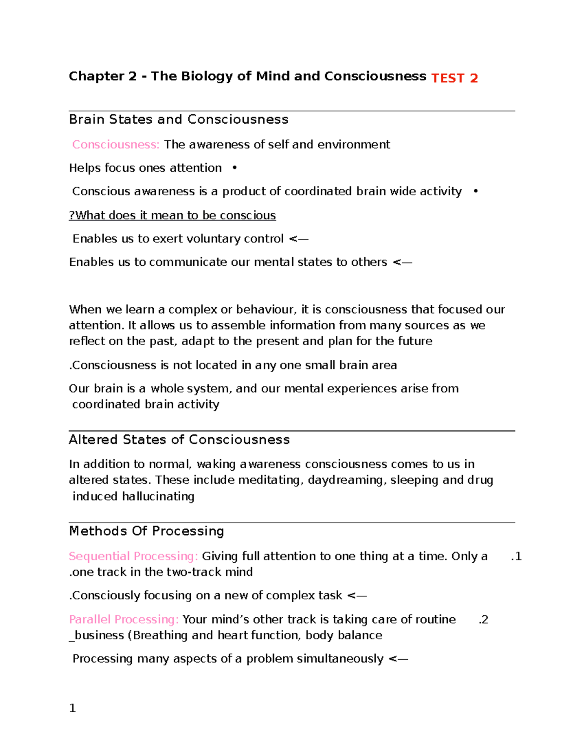 Psychology Chapter 2 B - Lecture Notes 2 - Chapter 2 - The Biology Of ...