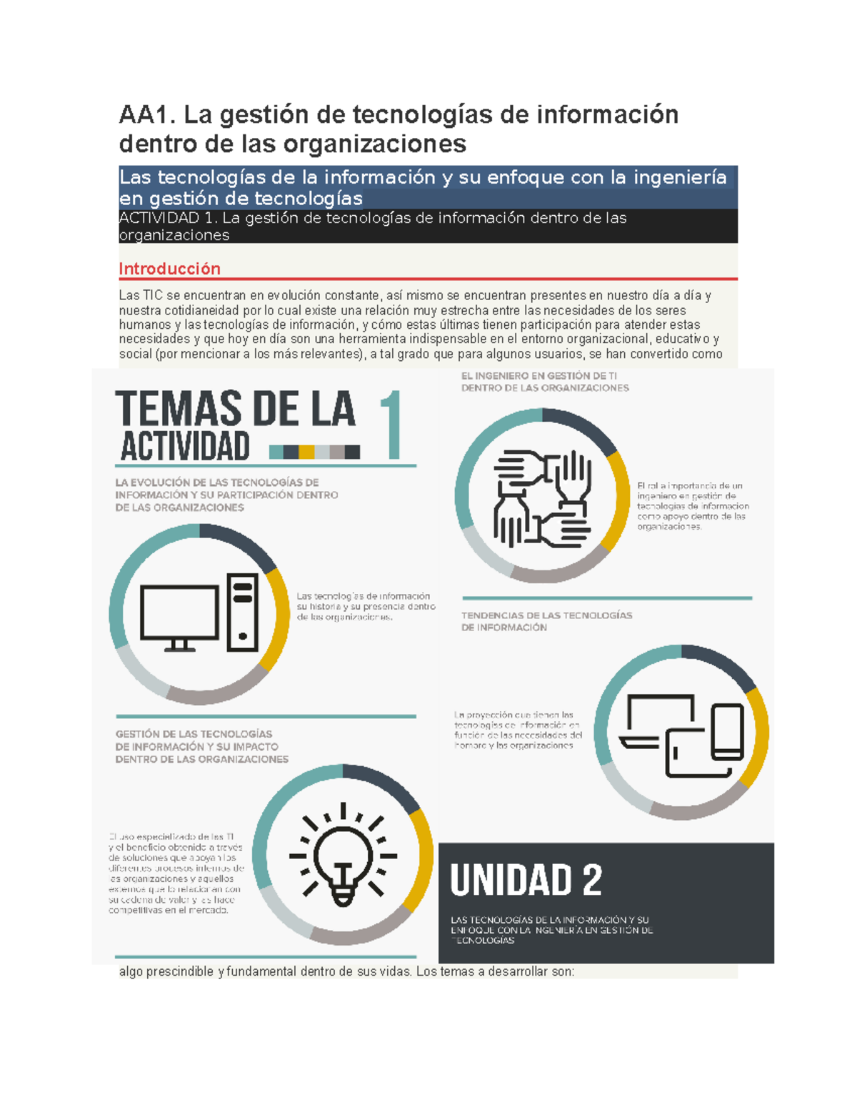 AA1. La gestión de tecnologías de información dentro de las ...
