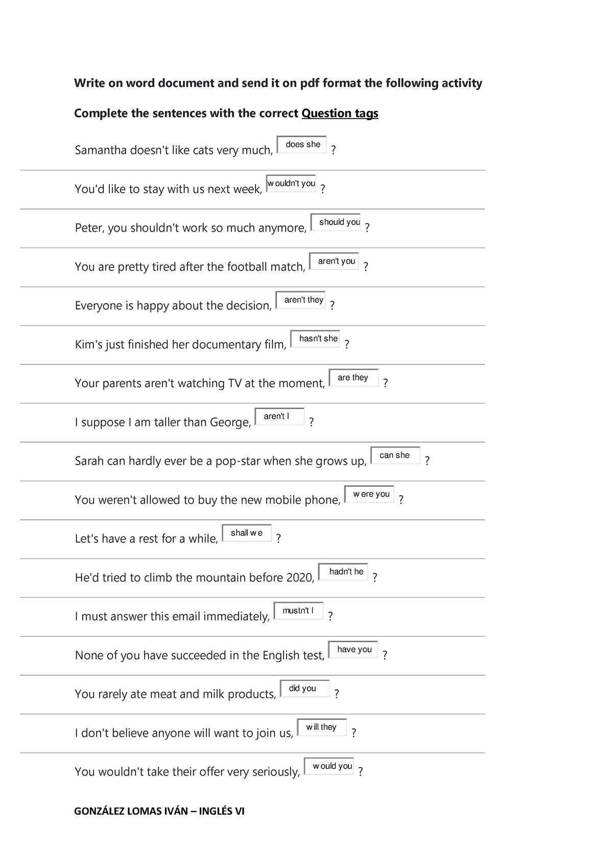 question-tags-homework-2-gonz-lez-lomas-iv-n-ingl-vi-write-on