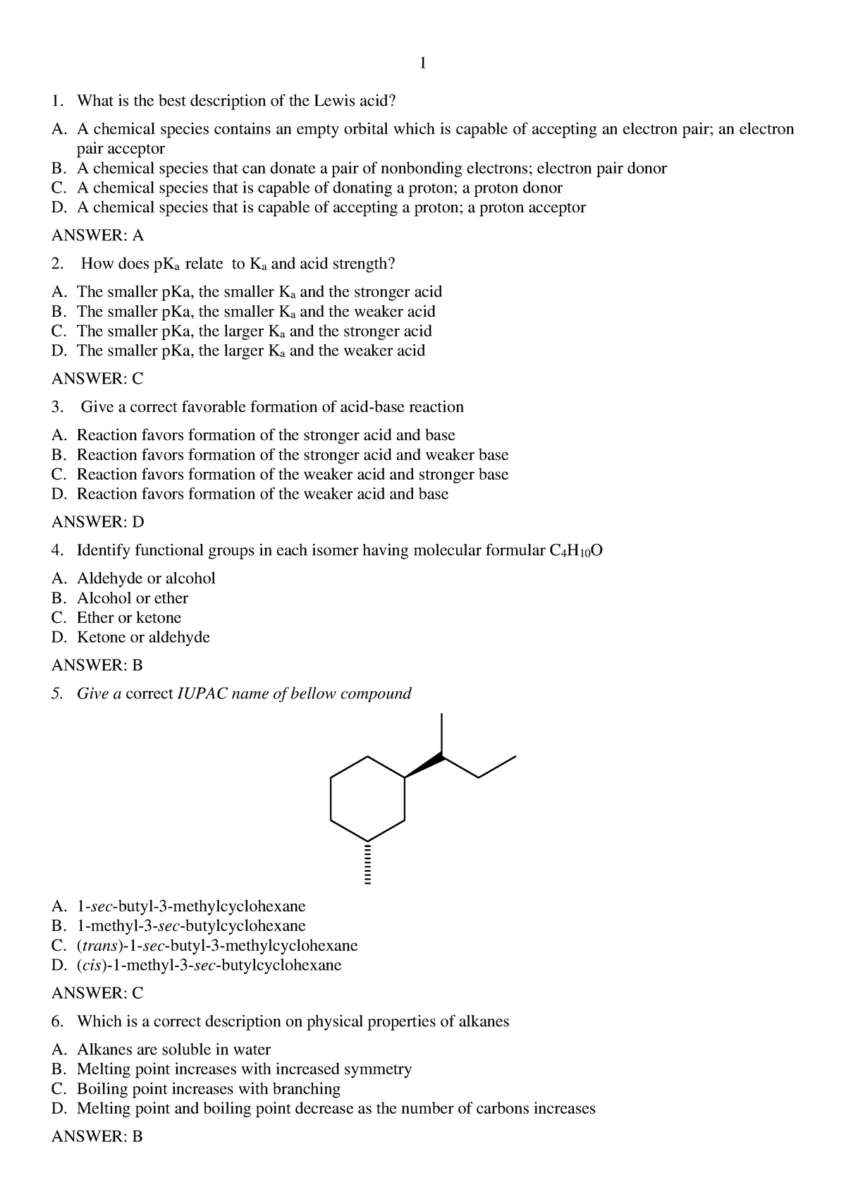 Organic-Chemistry - Organic Chemistry Final Exam Questions - Đại Học ...