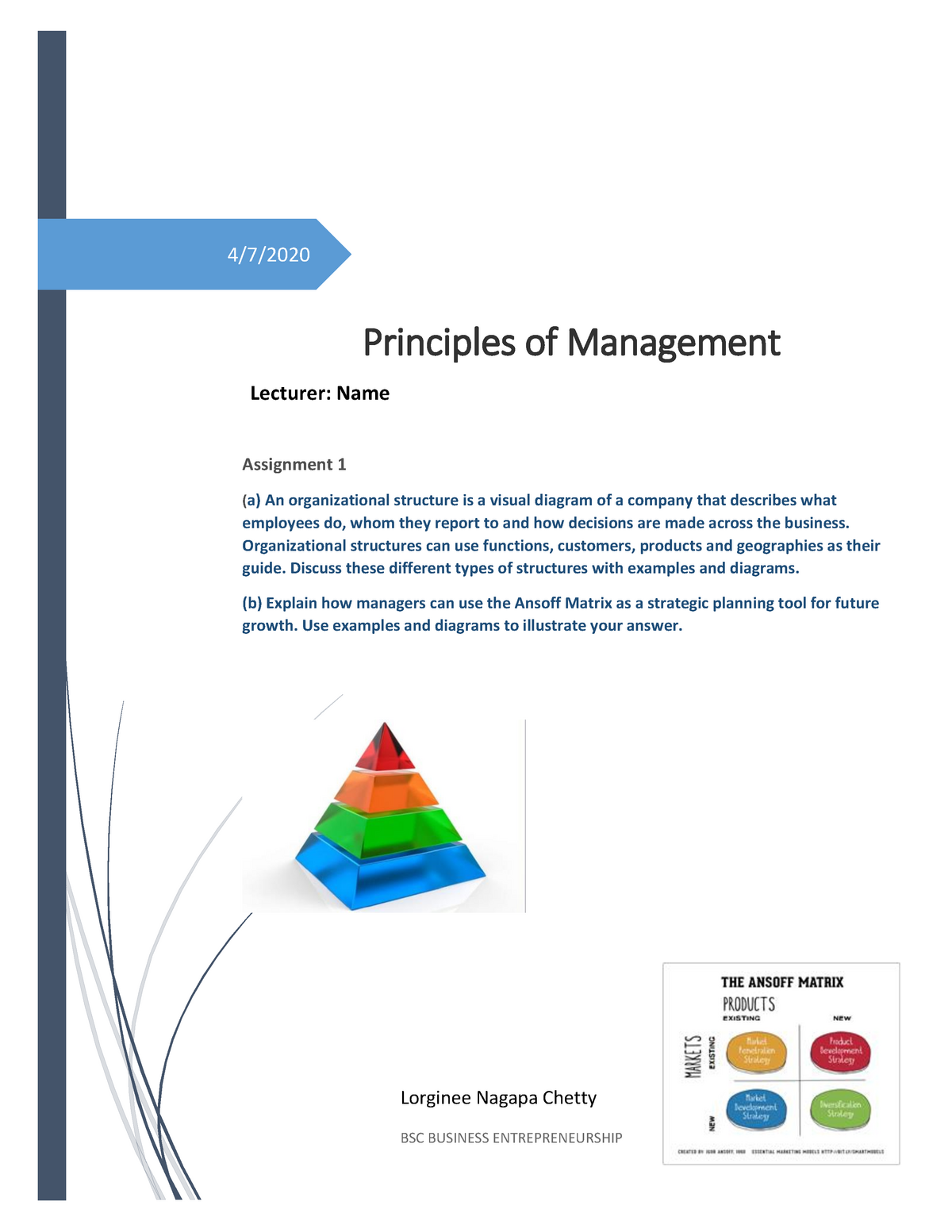 assignment on principles of management