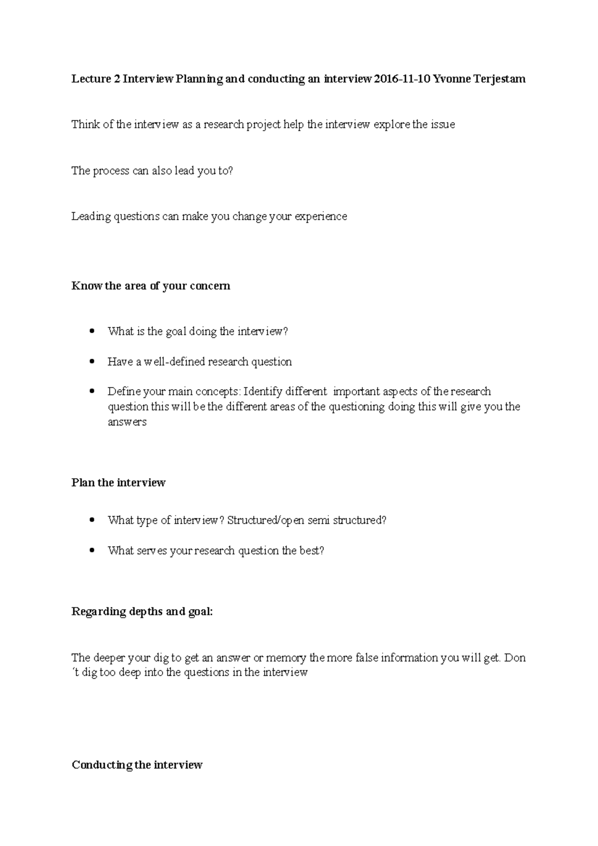 Föreläsning 2 Interview planning and conducting - Lecture 2 Interview ...