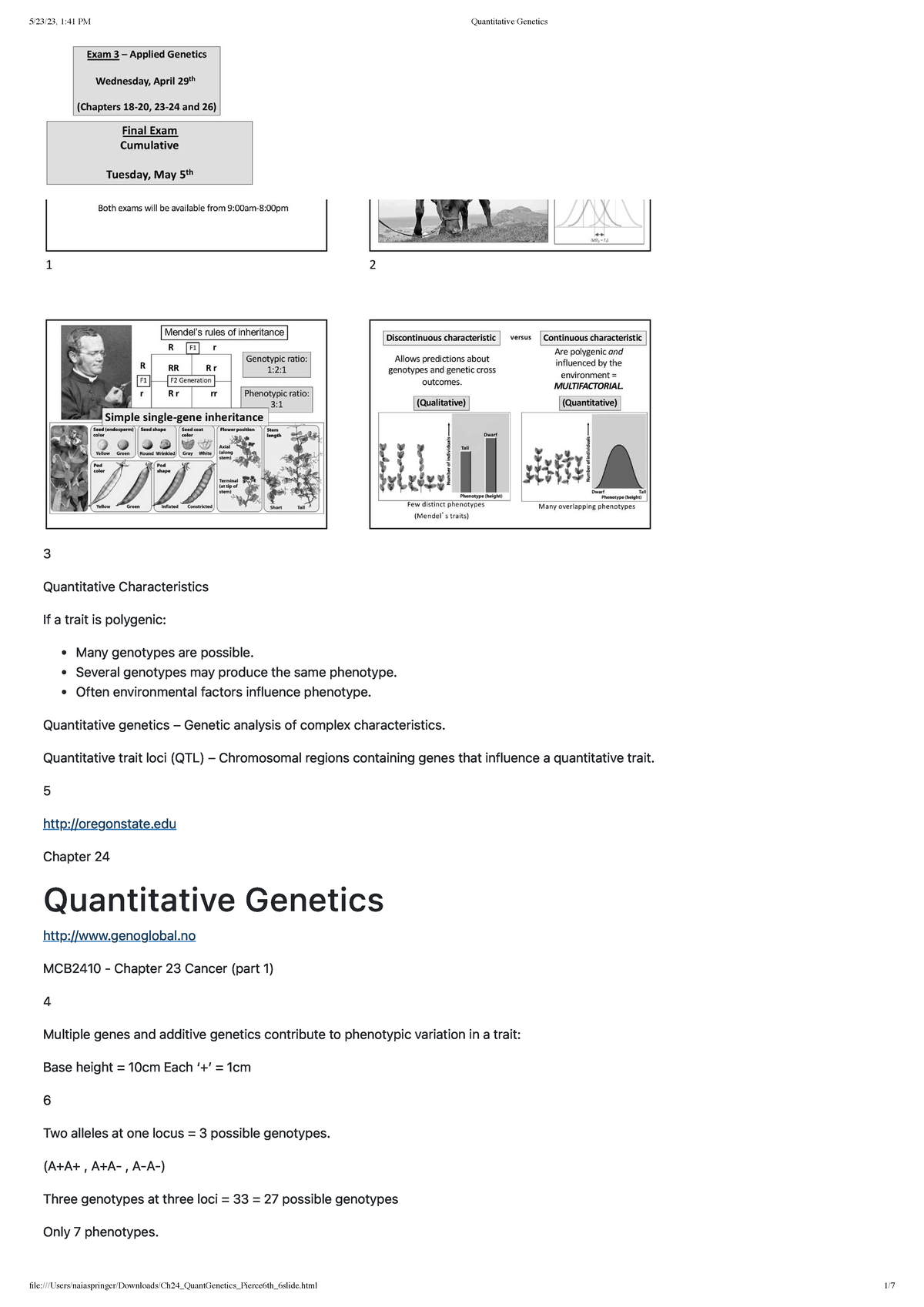 Quantitative 3 Quantitative Characteristics If a trait is