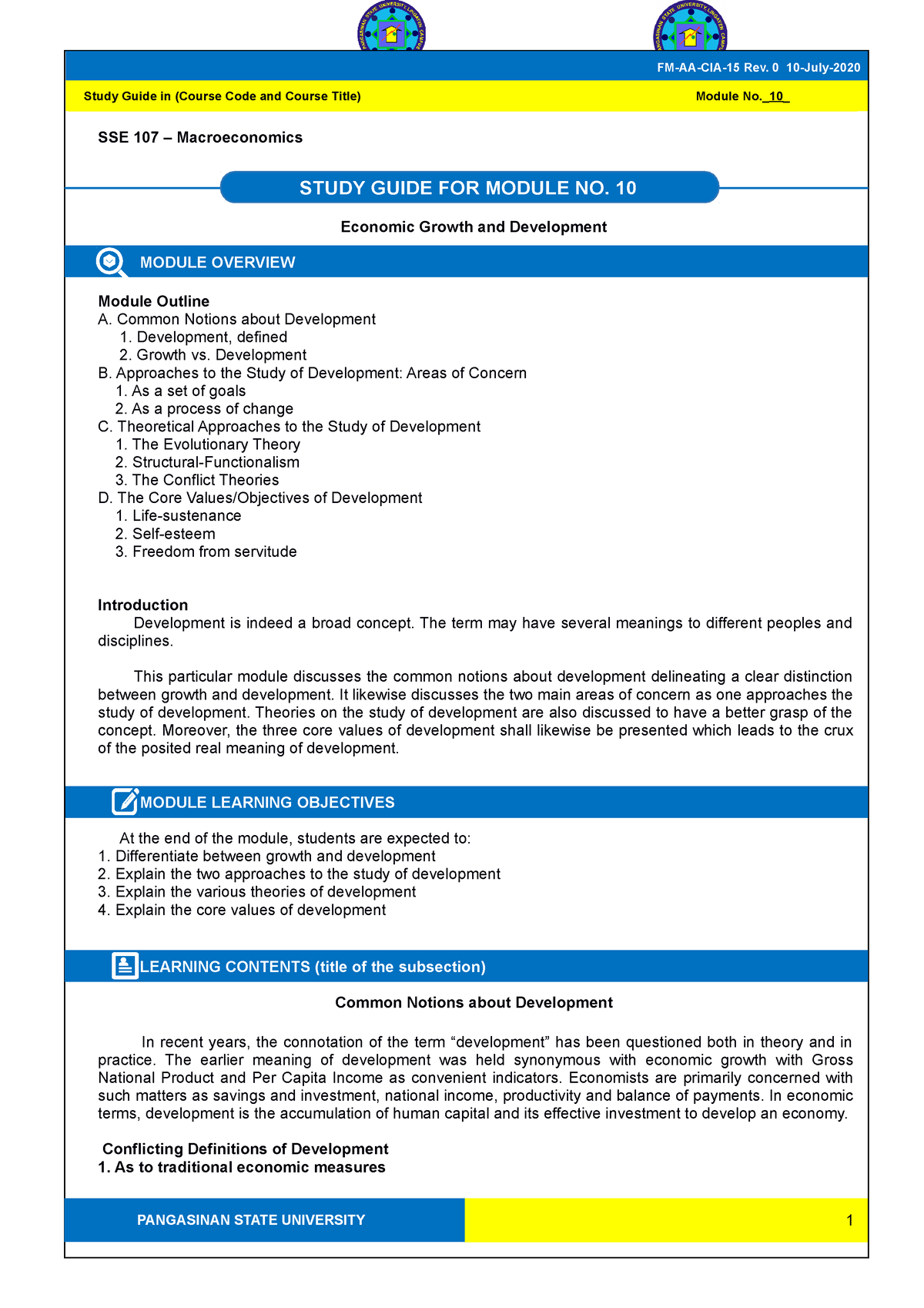 SSE 107 Macroeconomics SG 10 - SSE 107 – Macroeconomics Economic Growth ...