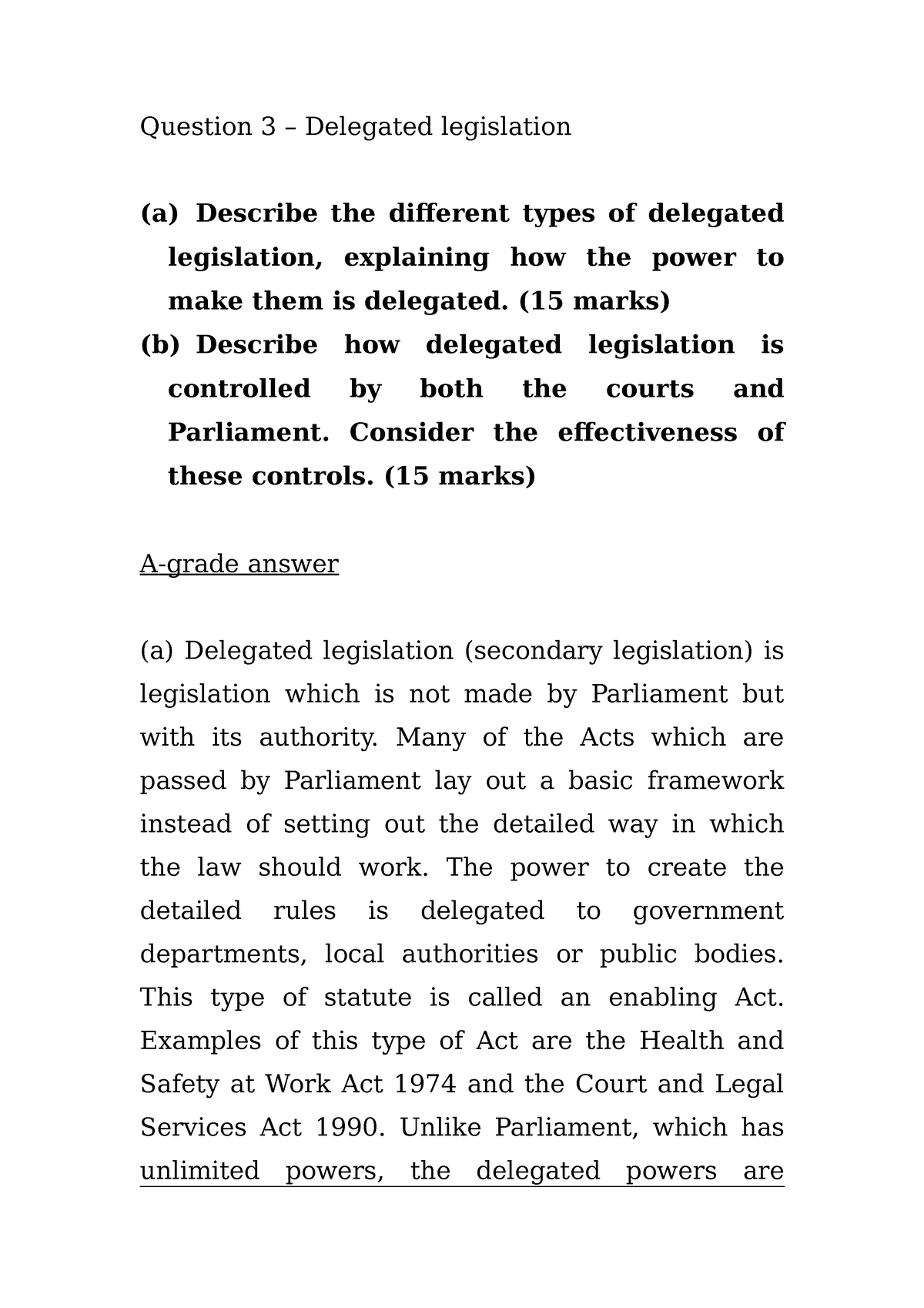 research paper on delegated legislation