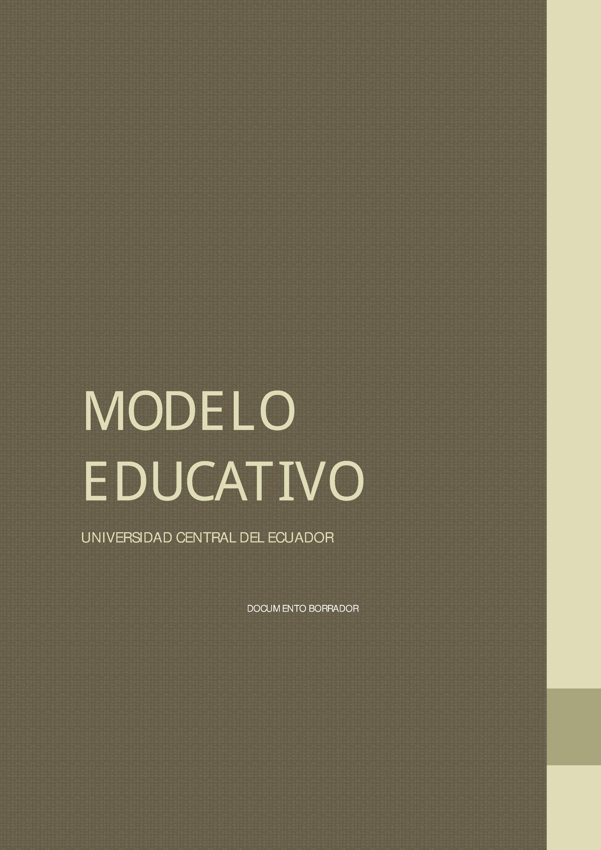 Modelo Educativo V 1b - M / D E, / ED UCA T)6/ UNIVERSIDAD CENTRAL DEL ...