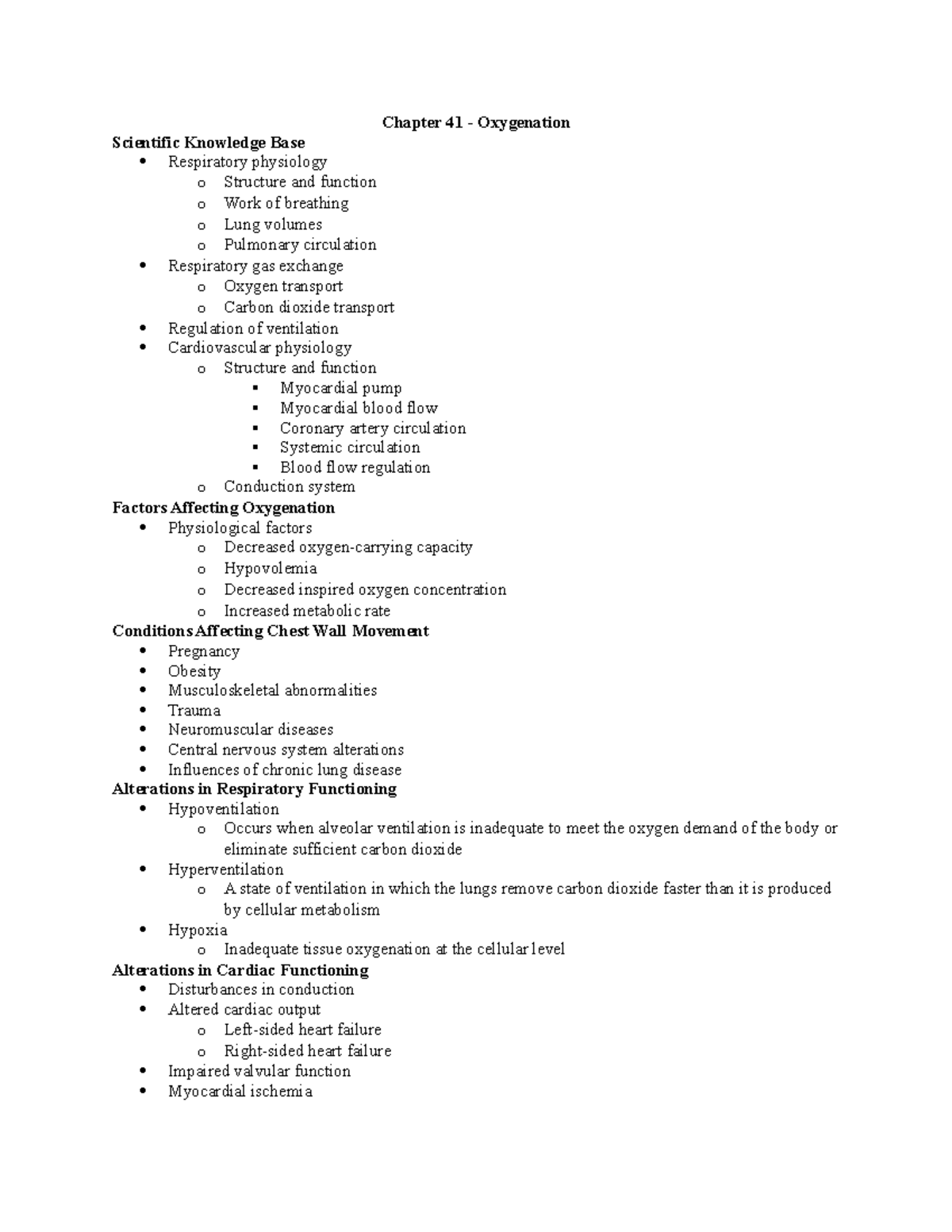 Chapter 41 Oxygenation - Chapter 41 - Oxygenation Scientific Knowledge ...