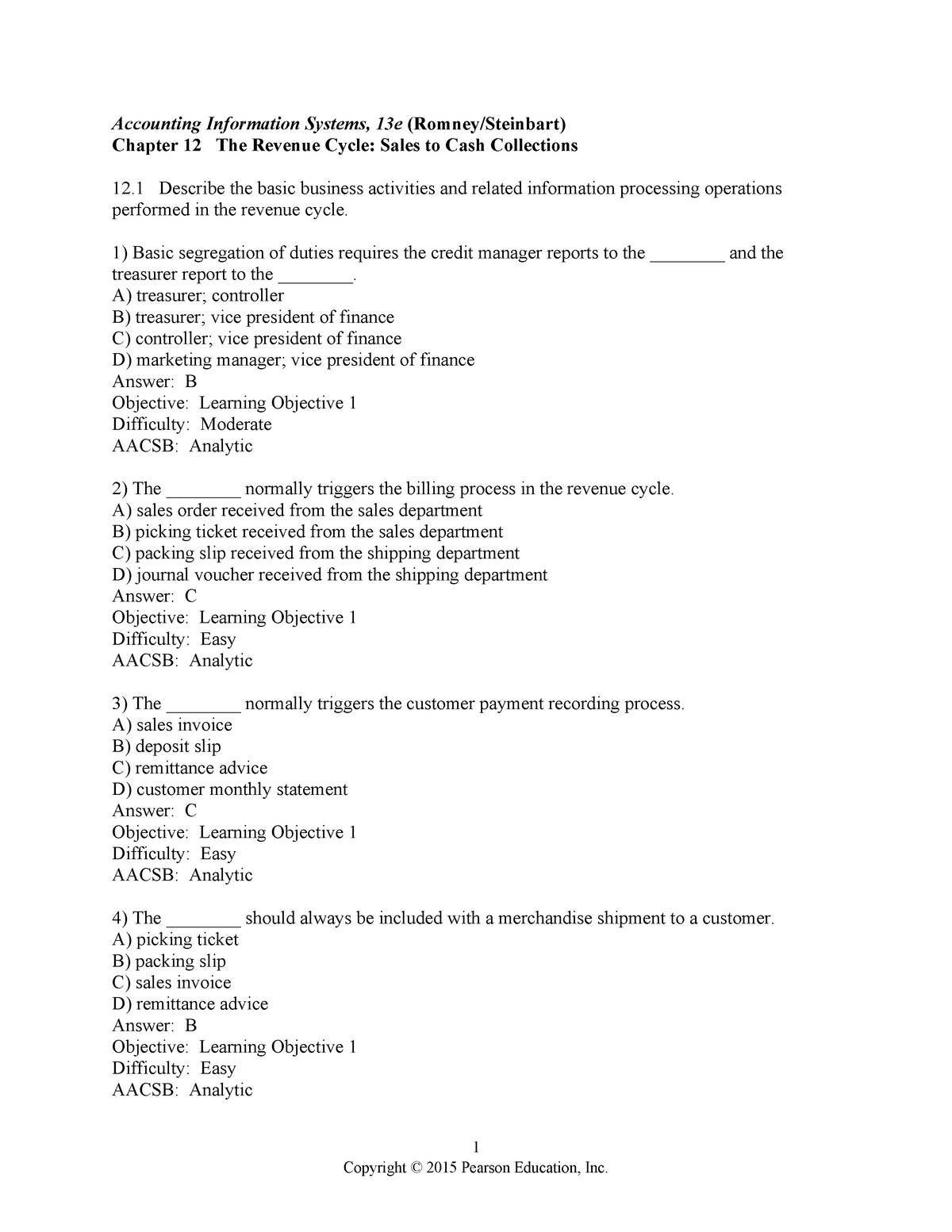 Chapter 12 Solution Manual Accounting Information Systems Accounting Information Systems 13e Studocu