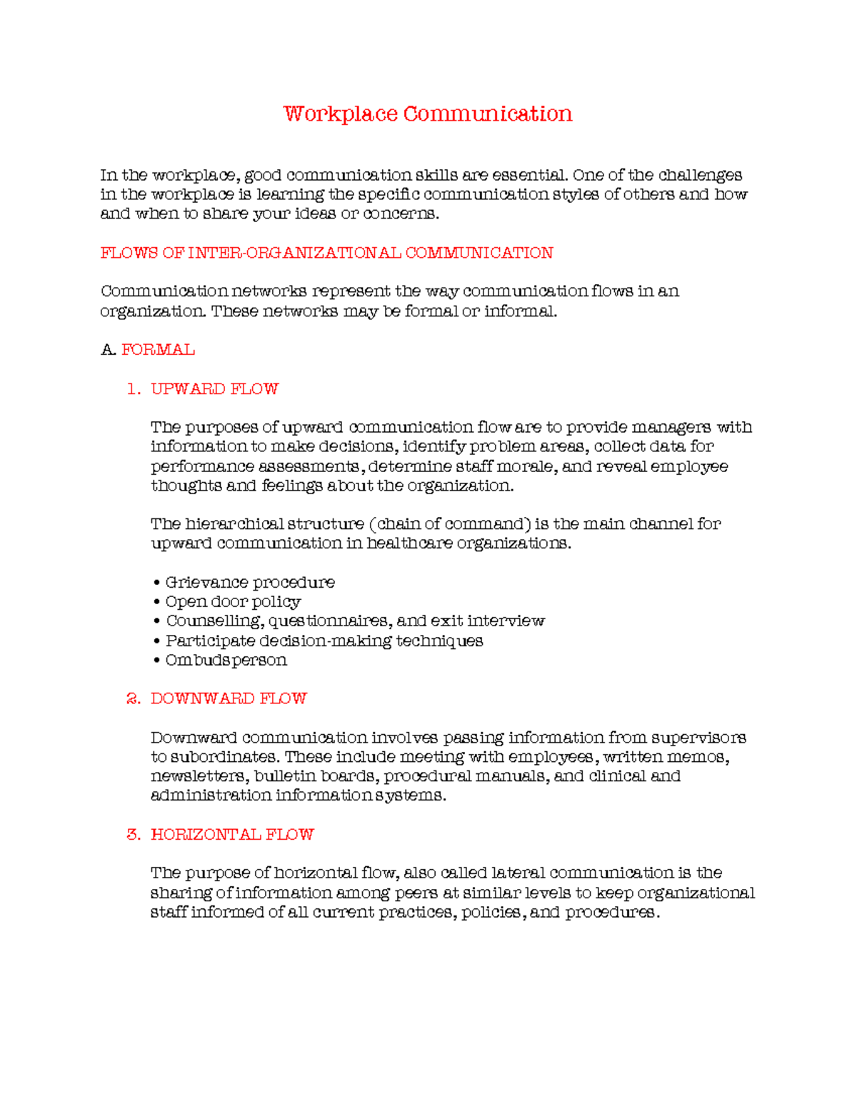 Workplace Communication - One of the challenges in the workplace is ...