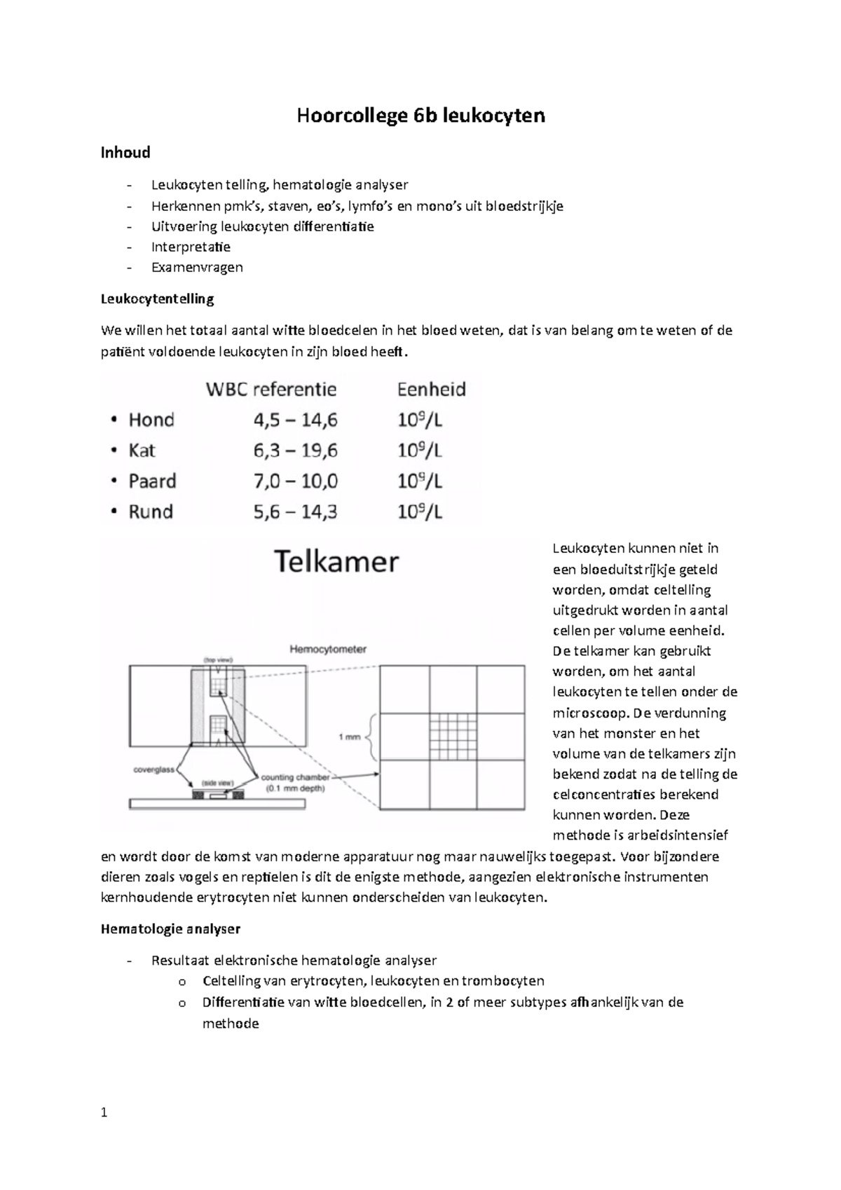 Hoorcollege 6b BB - College-aantekeningen 6b - 08 Bloed En ...