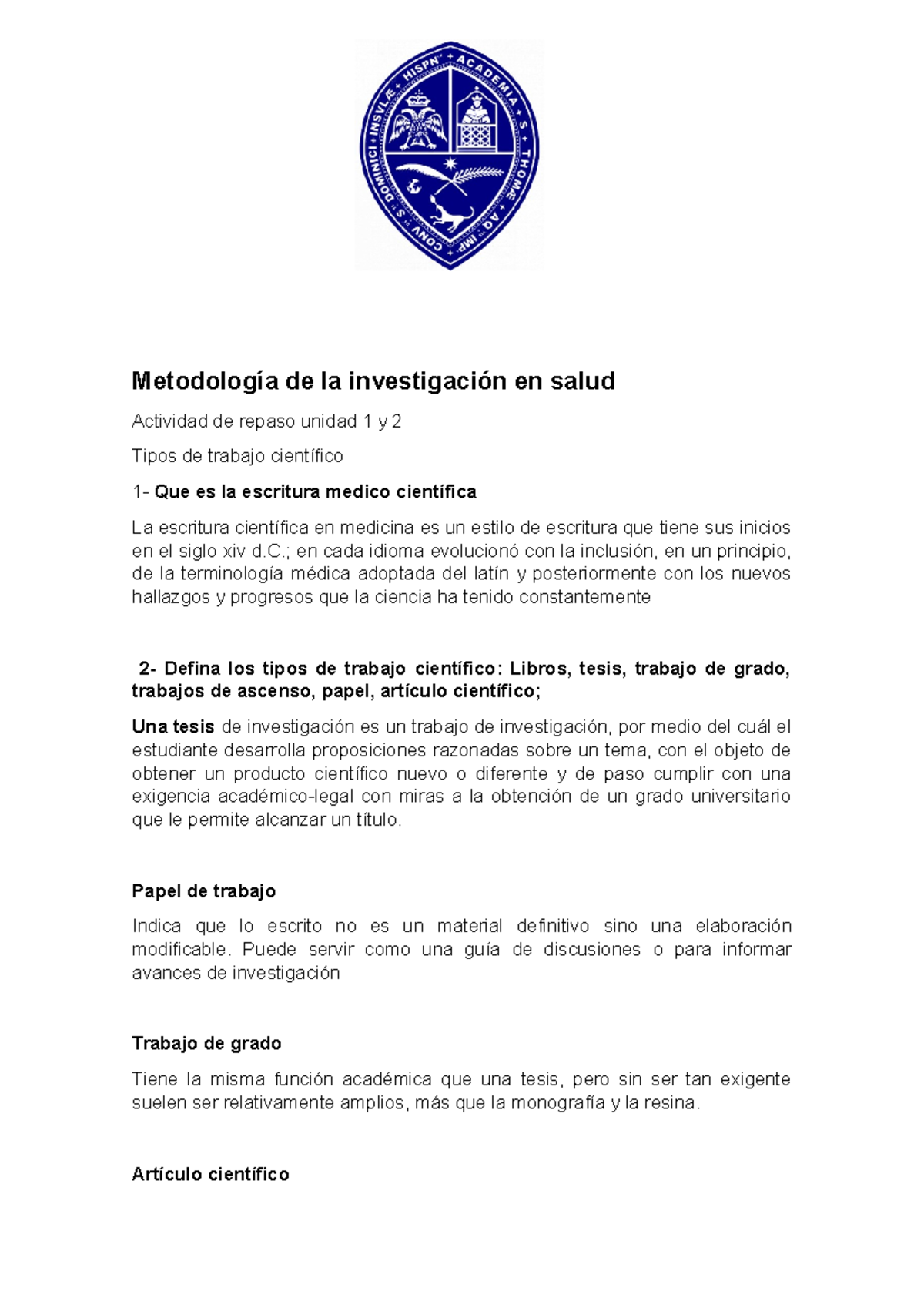 Metodologia De La Investigacion En Salud - Metodología De La ...