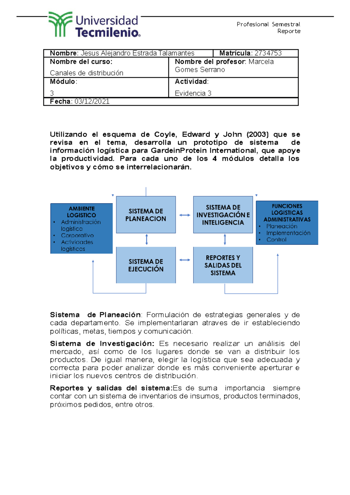 Evidencia 3 Mejorada Canales DE Distribucion Alejandro Estrada - Nombre ...