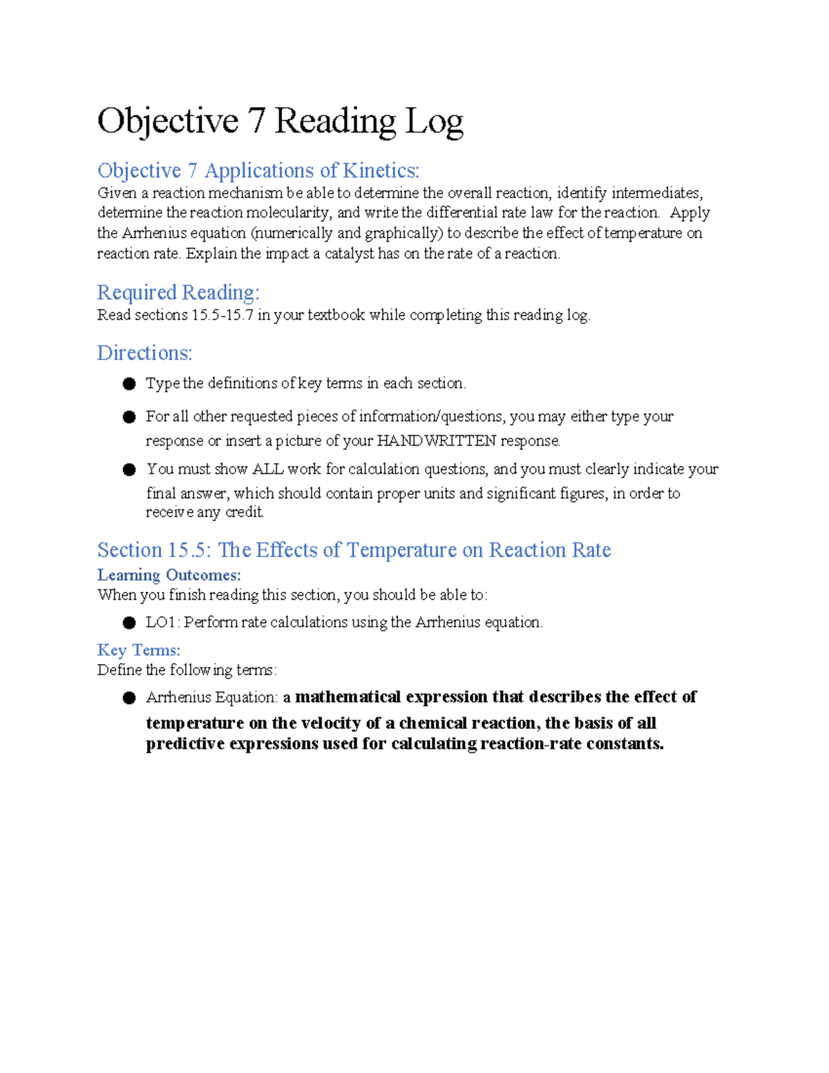 Objective 7 reading log - Objective 7 Reading Log Objective 7 ...