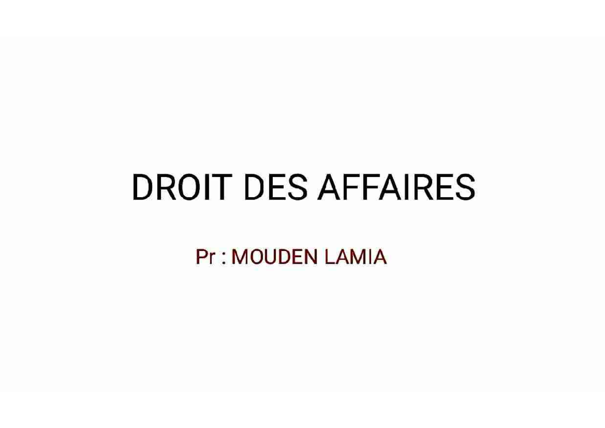 Droit Des Affaires QCM - Economie Et Gestion - Studocu