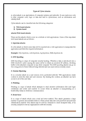 Types of Cyber Attacks 1