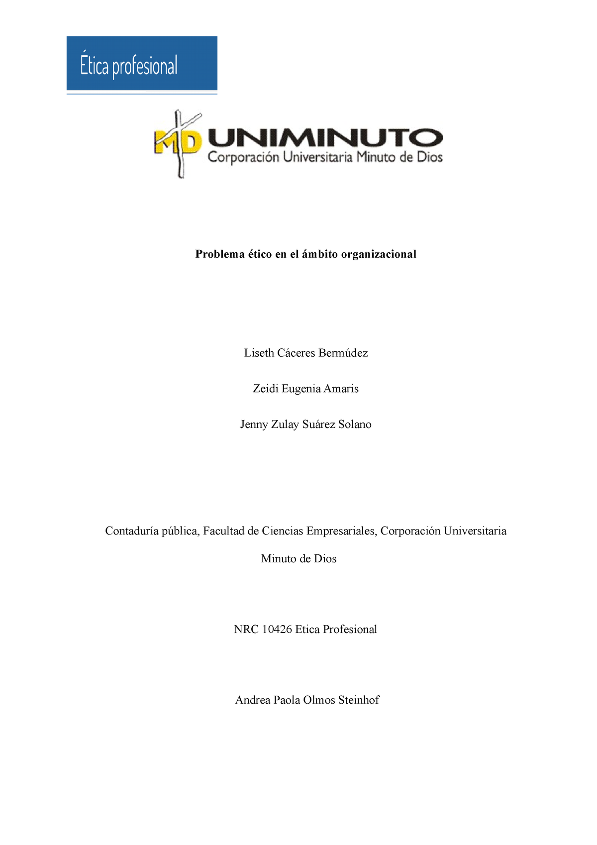 Actividad Evaluativa N 8 Cartilla Formativa Problema Etico En El Ambito Organizacional 8158