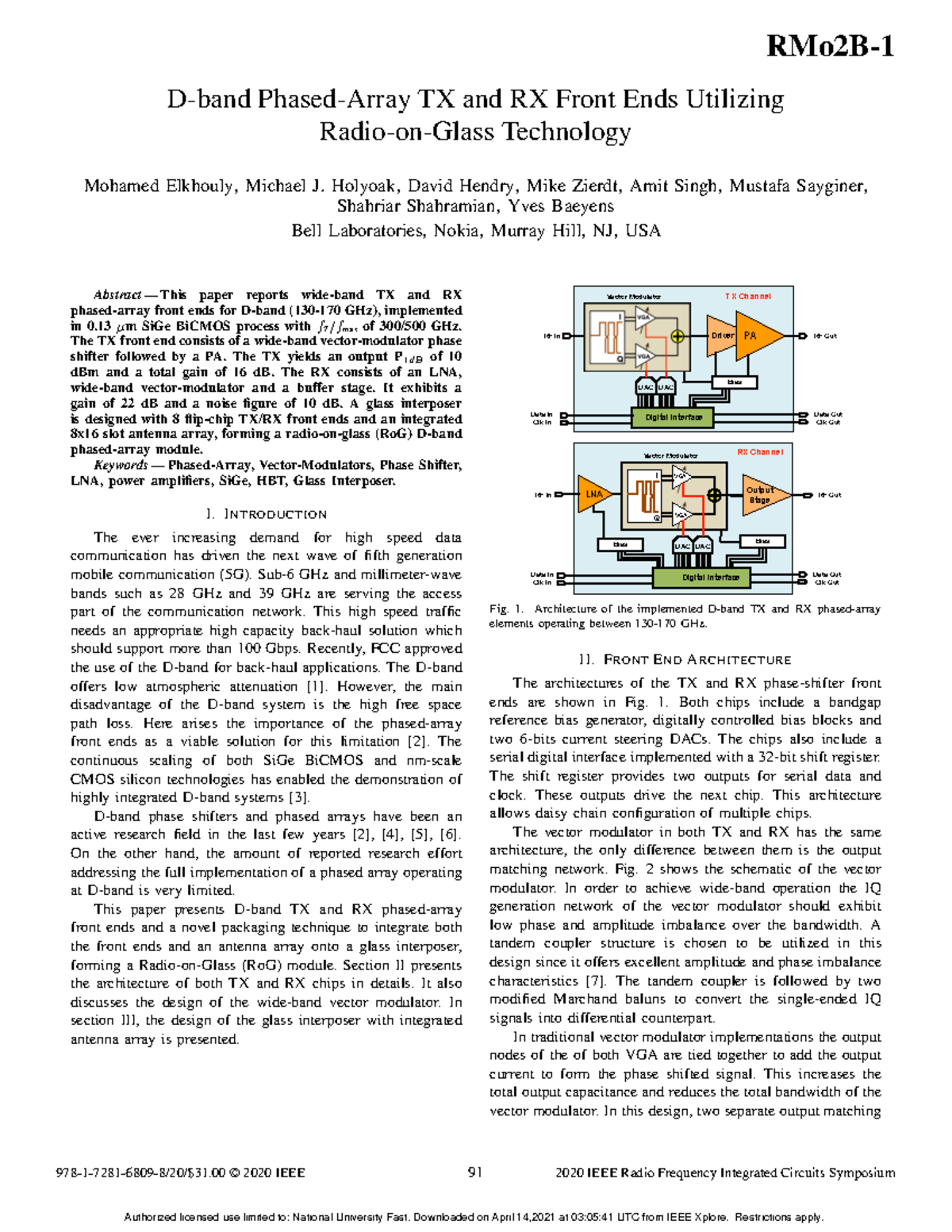 RF Integrated Circuits Papers Part28 - D-band Phased-Array TX and RX ...