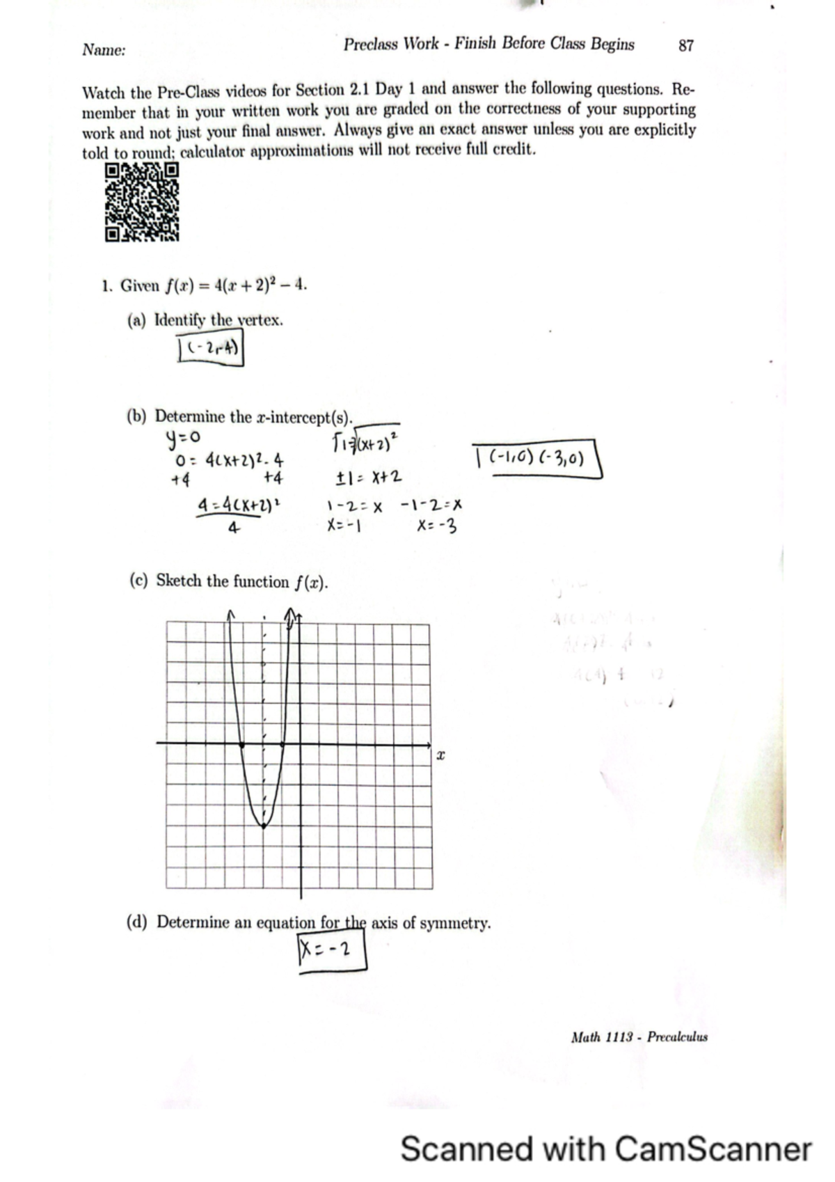 2.1 A preclass - Precalc Notes - MATH 000 - Studocu