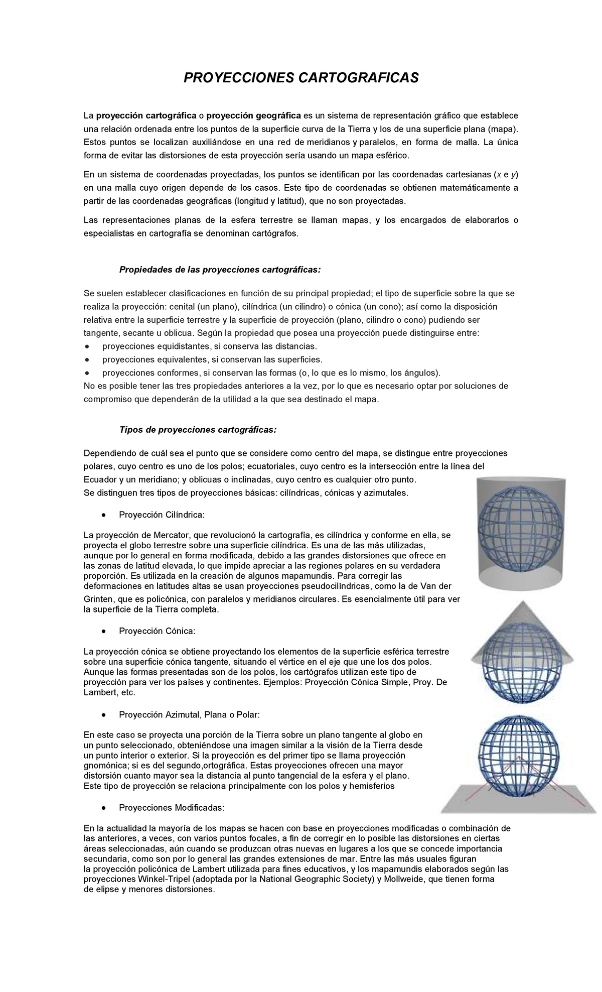 Teoría 4 Proyecciones Cartográficas - Gauss Krüger - Información ...