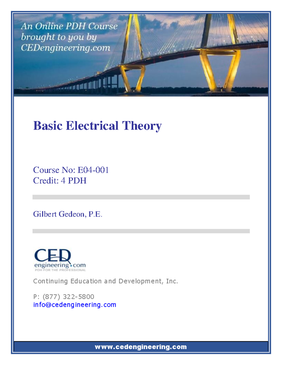 E04-001 - Basic Electrical Theory - US - cedengineering Basic ...