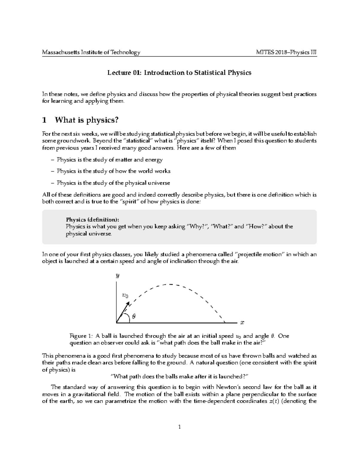 Lec1 - Lec1 - Massachusetts Institute of Technology MITES 2018–Physics ...
