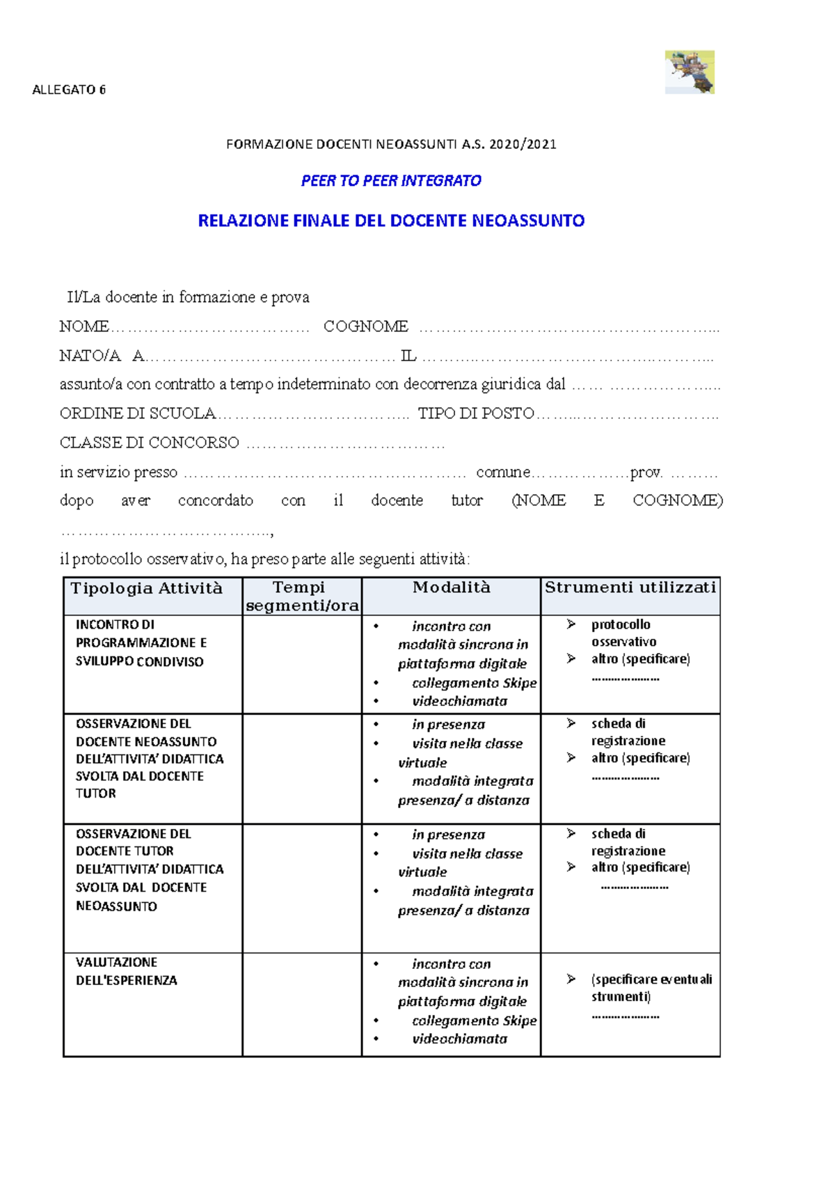 Allegato-6 Relazione-finale - ALLEGATO 6 FORMAZIONE DOCENTI NEOASSUNTI ...