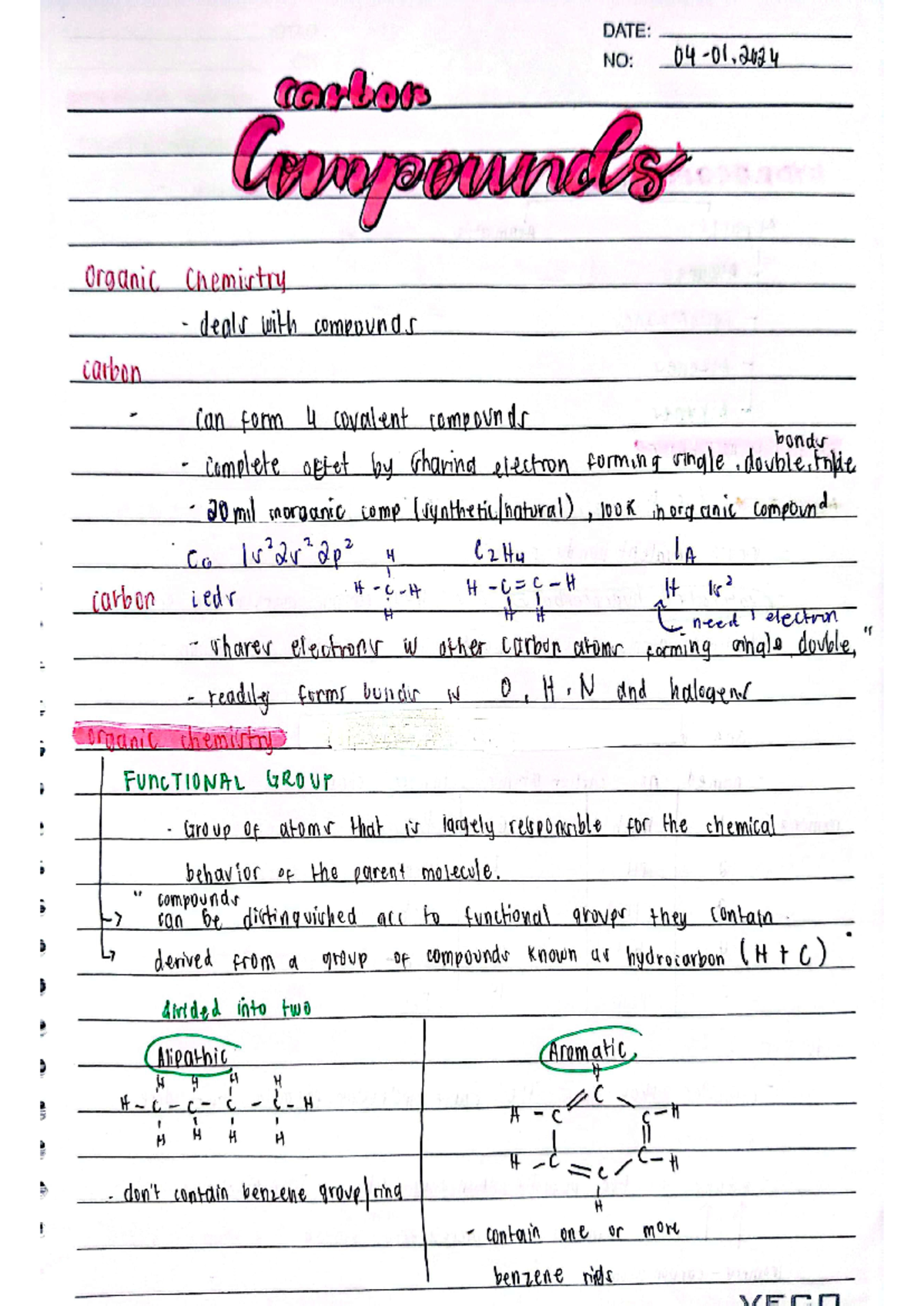 Organic Chemistry Notes - Studocu