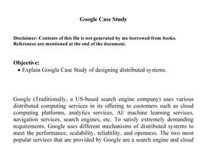 google case study in distributed system