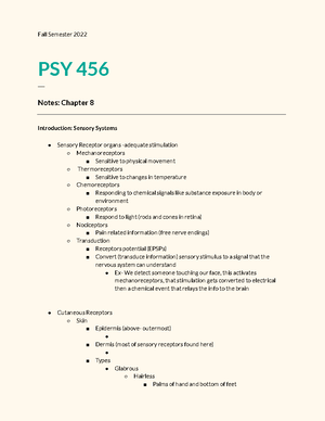 Chapter 4 notes - Rachel Kohman - Fall Semester 2022 PSY 456 ___ Notes ...
