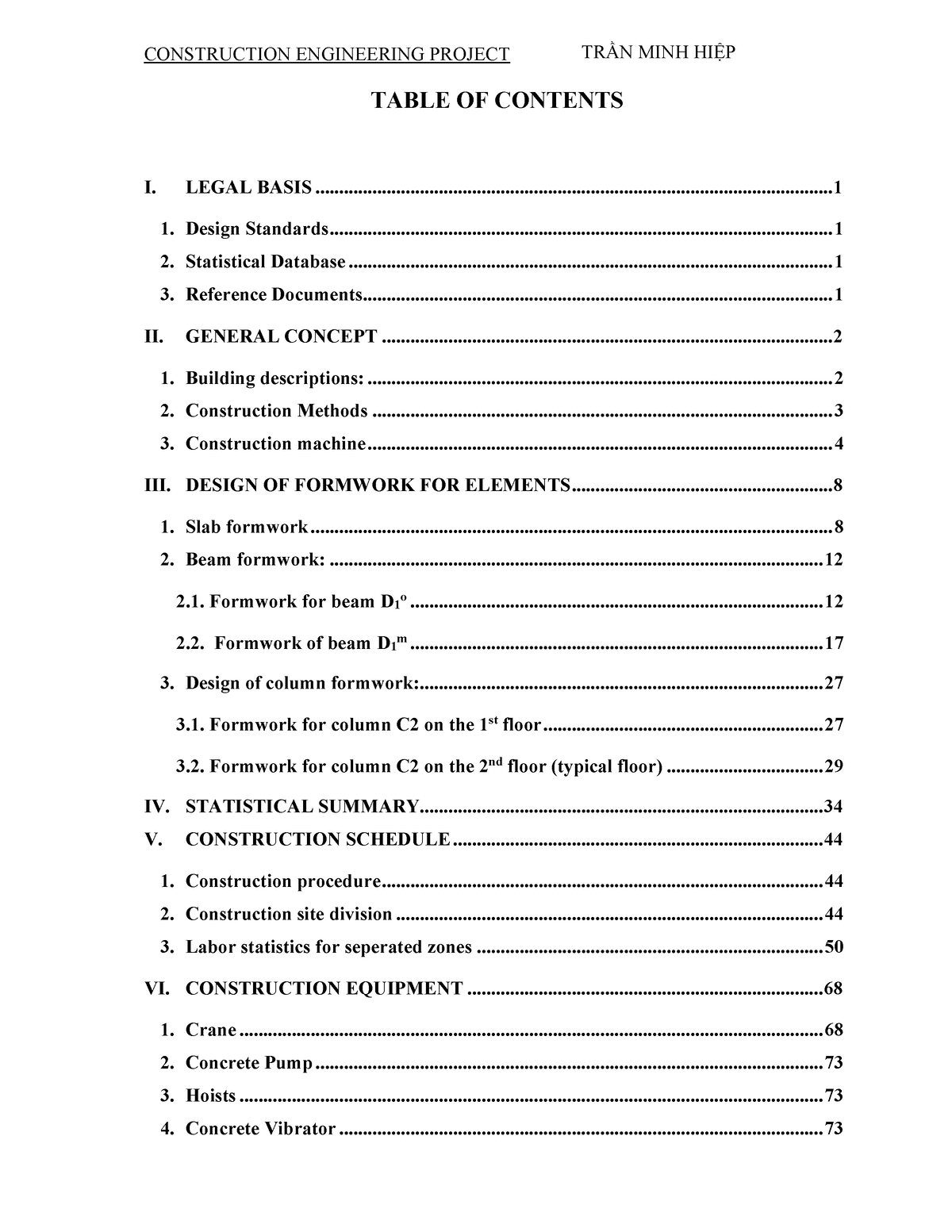 Tham khao do an tiéng anh khoa truoc - TABLE OF CONTENTS I. LEGAL BASIS ...