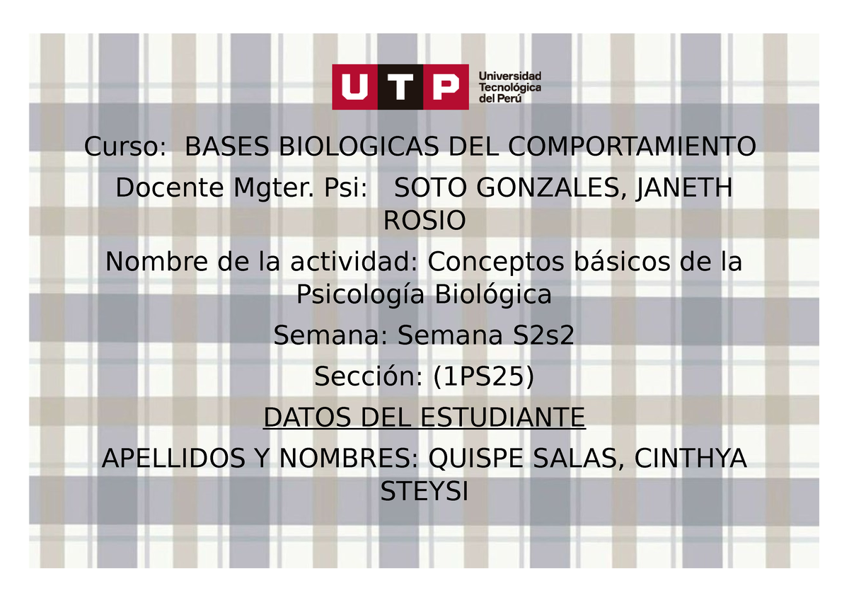 Conceptos Básicos De La Psicología Biológica - Curso: BASES BIOLOGICAS ...