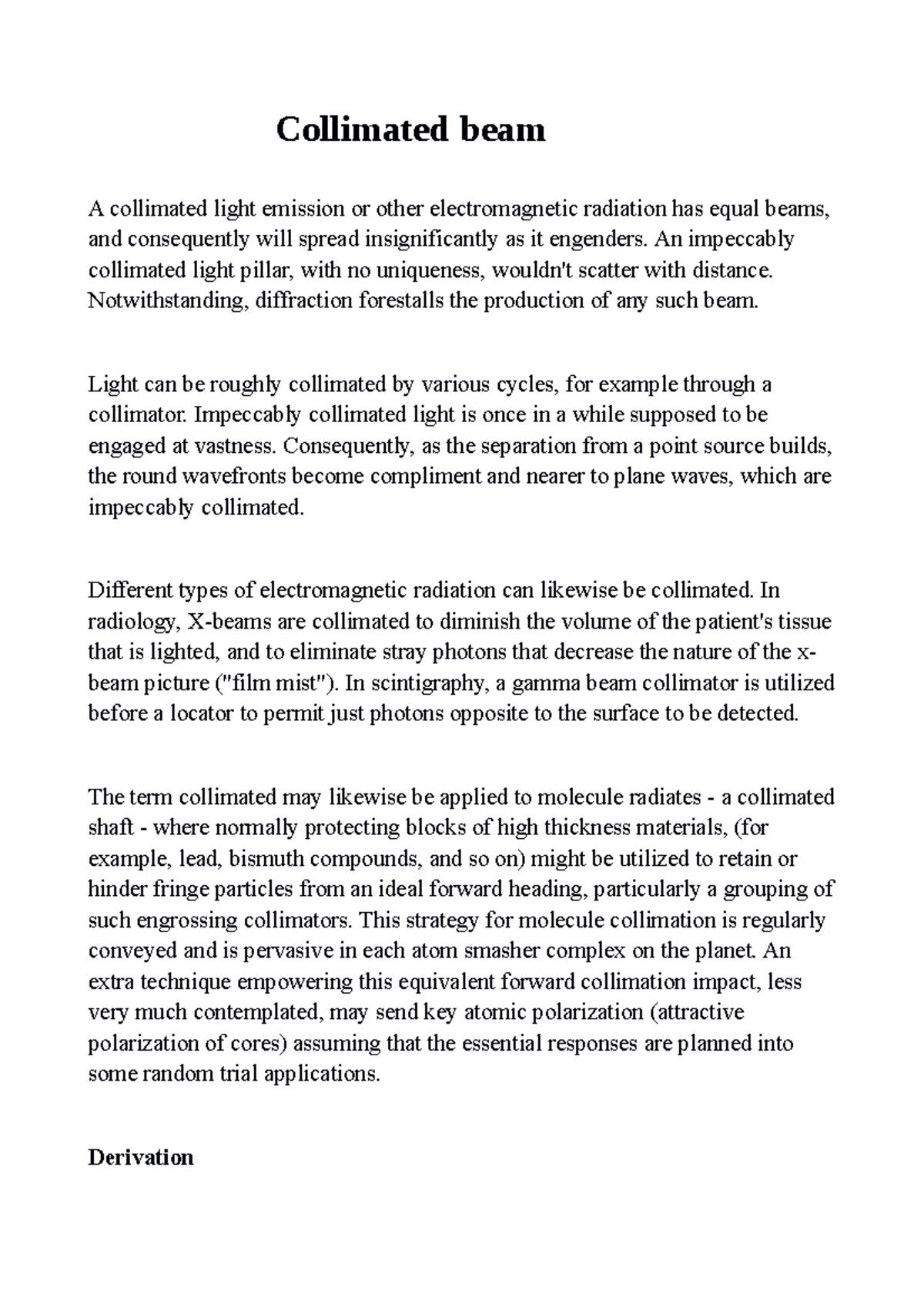 Collimated beam - Shafina - Collimated beam A collimated light emission ...