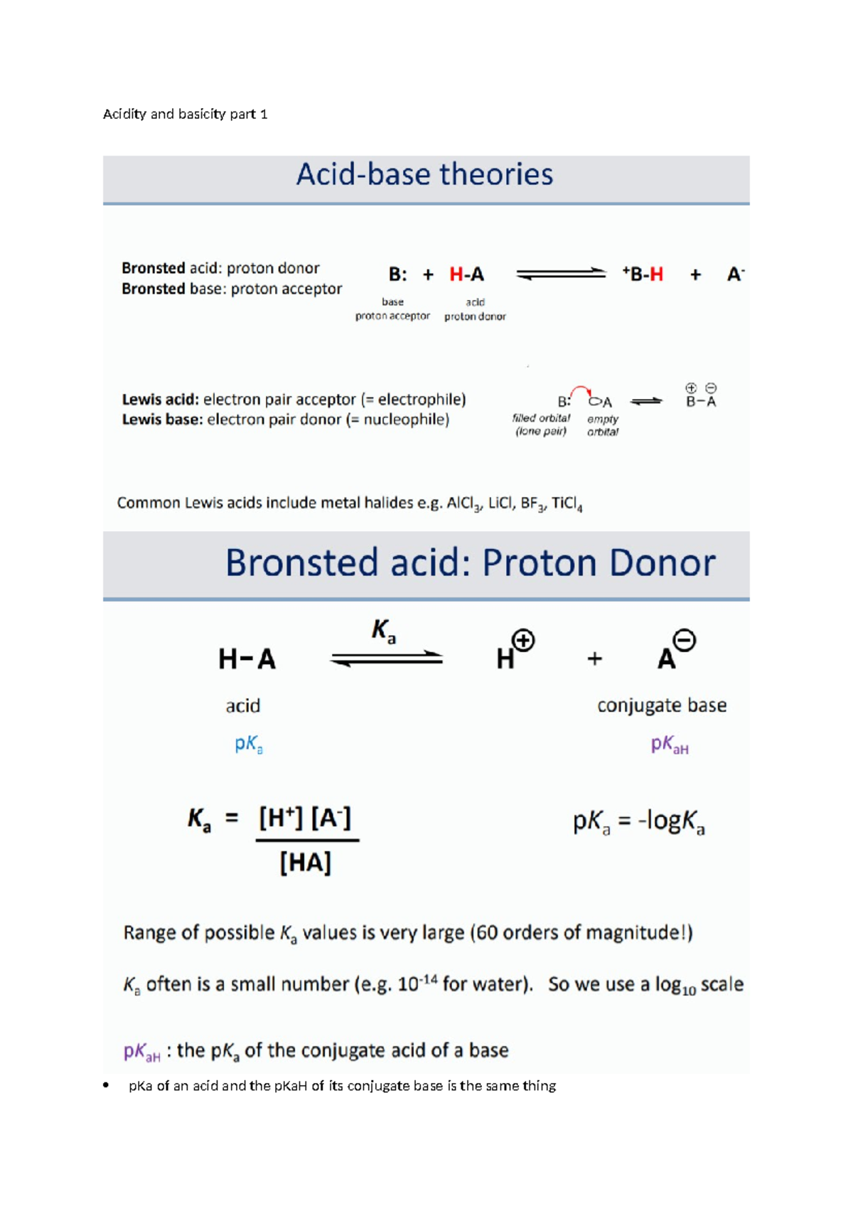 Acidity and basicity part 1 - CHEM40002 - Studocu