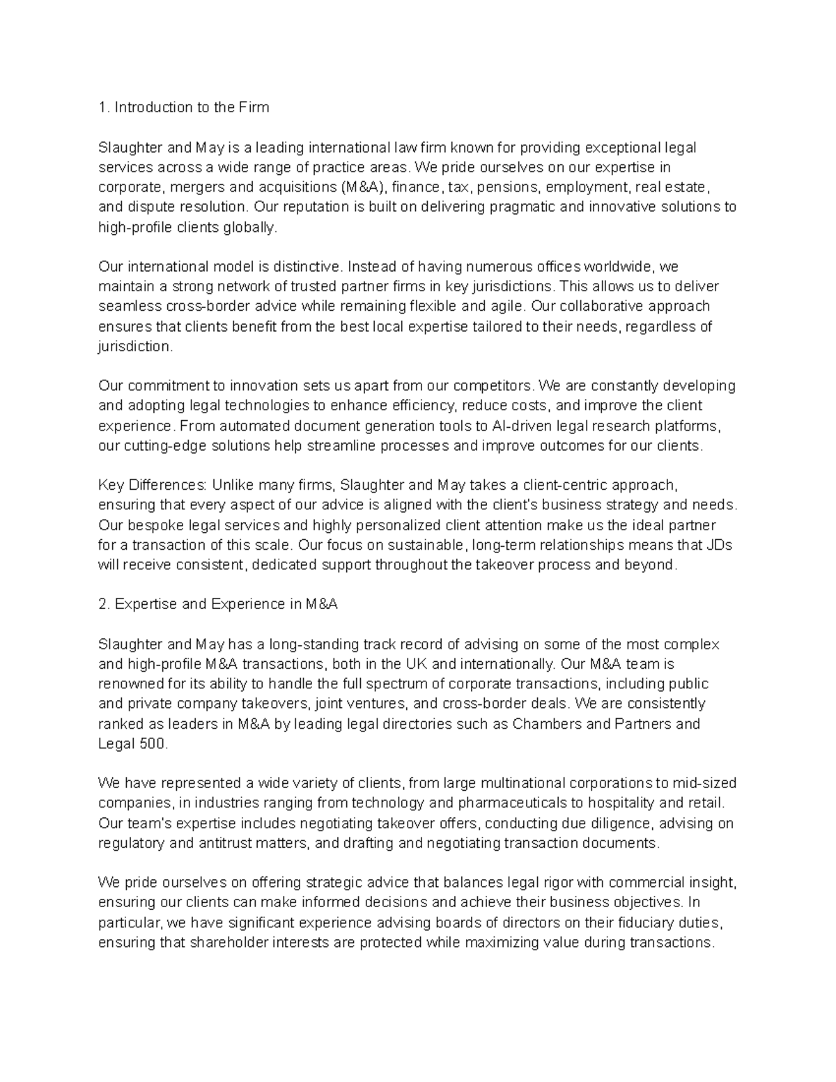 Slaughter & May - Draft - Introduction to the Firm Slaughter and May is ...