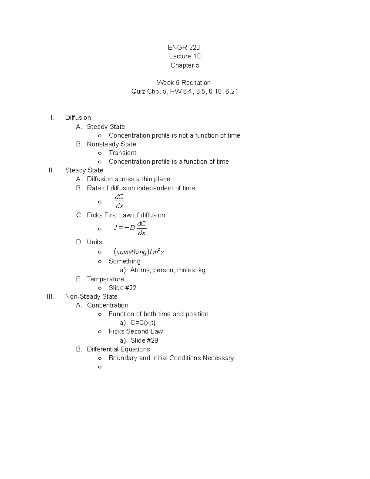 Lecture 10 - Chapter 5 - ENGR 220 Lecture 10 Chapter 5 Week 5 ...