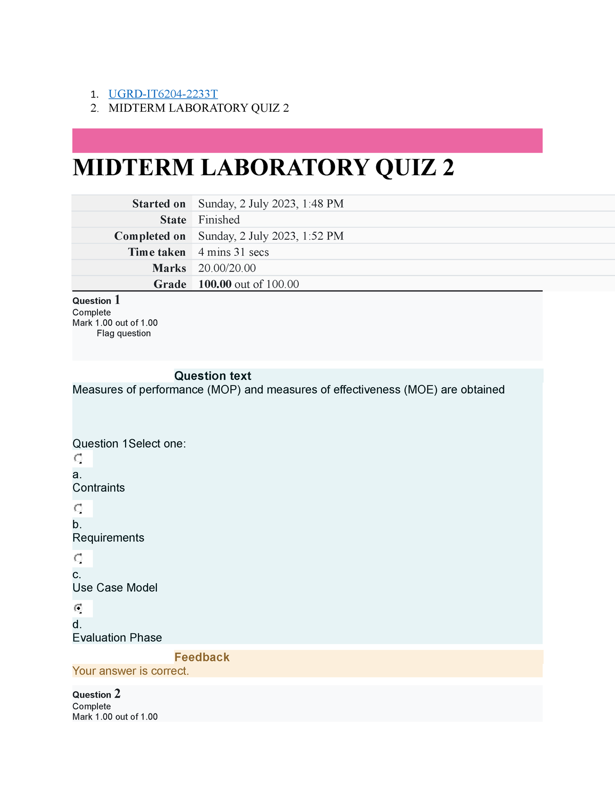 UGRD-IT6204 System Integration And Architecture 1 Midterm Laboratory ...