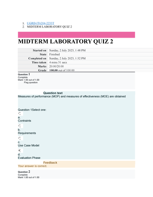 UGRD-IT6204 System Integration And Architecture 1 Final Laboratory Quiz ...