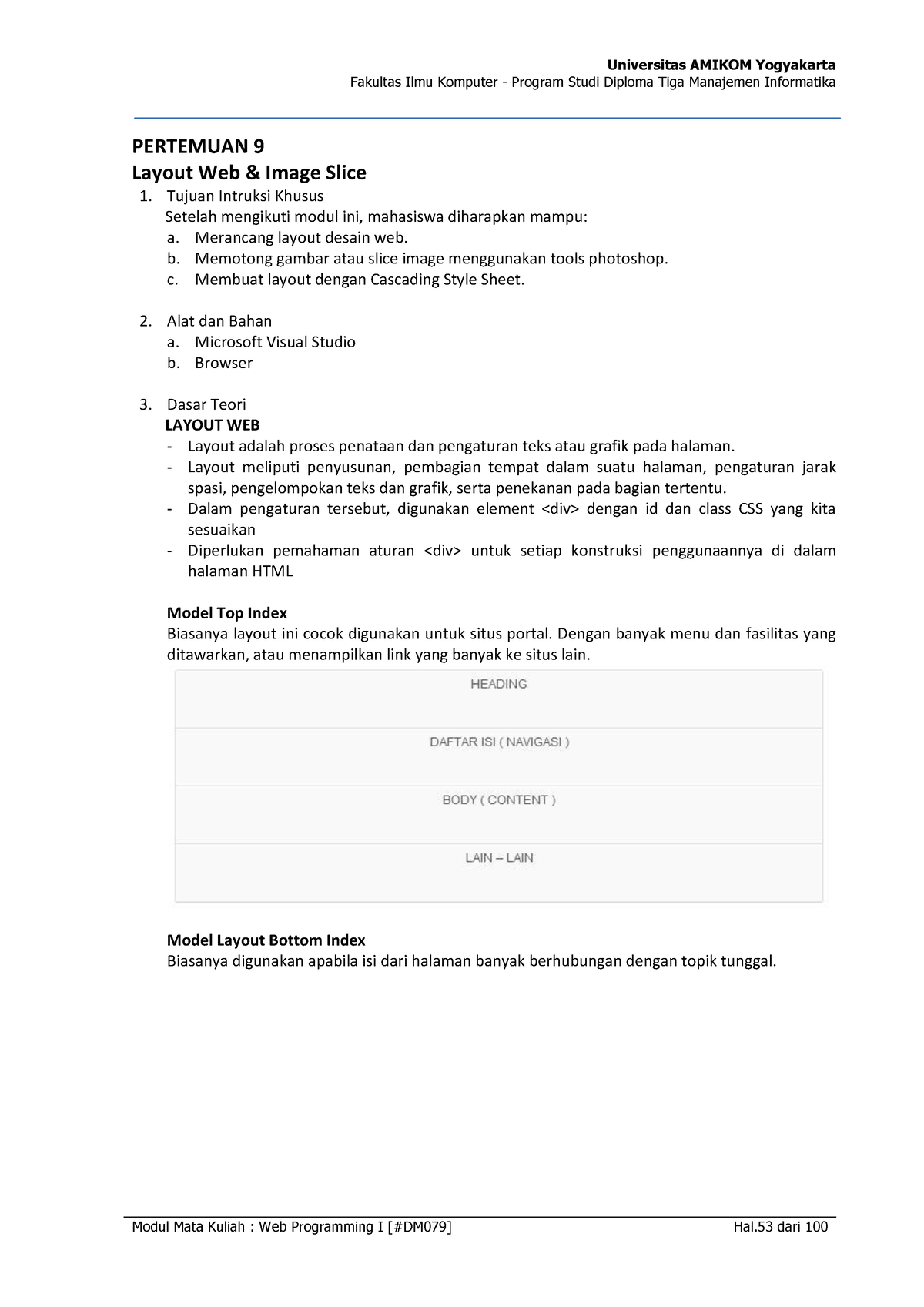 Modul Web Programming I-54-65 - Fakultas Ilmu Komputer - Program Studi ...