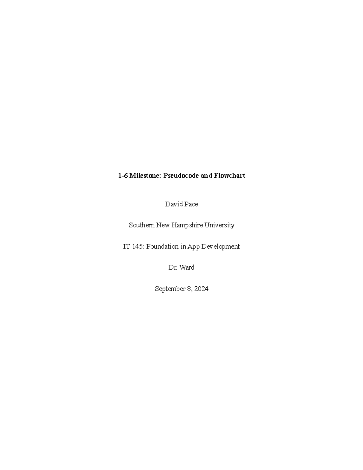 1 6 milestone pace david pace southern new hampshire university it