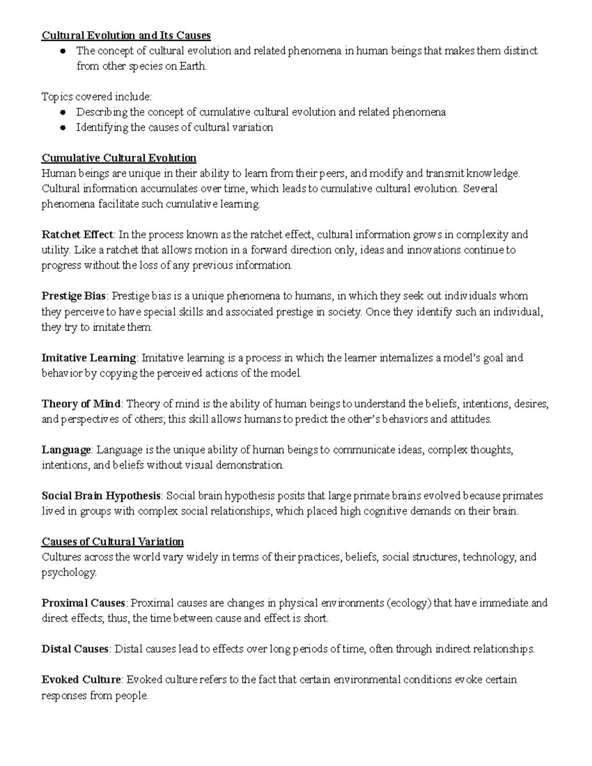 PSYC441 Week 1 Practice and Learning Activities - Cultural Evolution ...