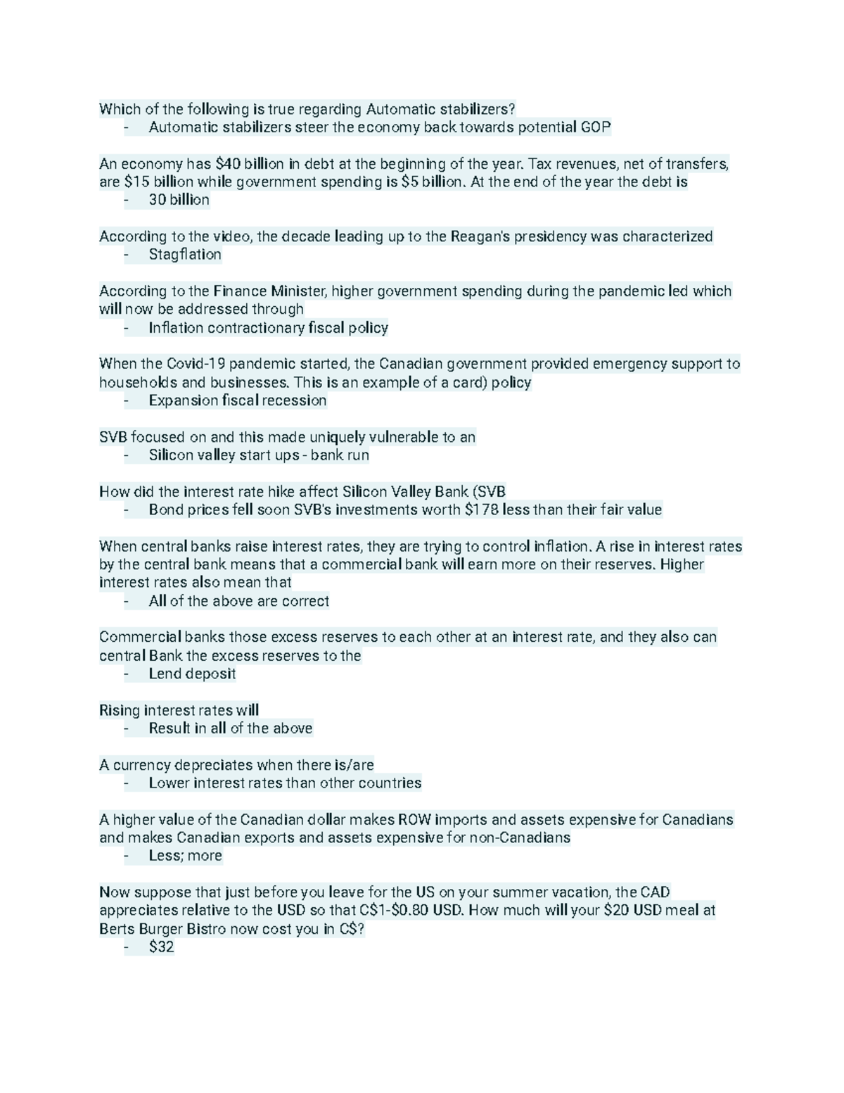 Untitled document answer qs Which of the following is true